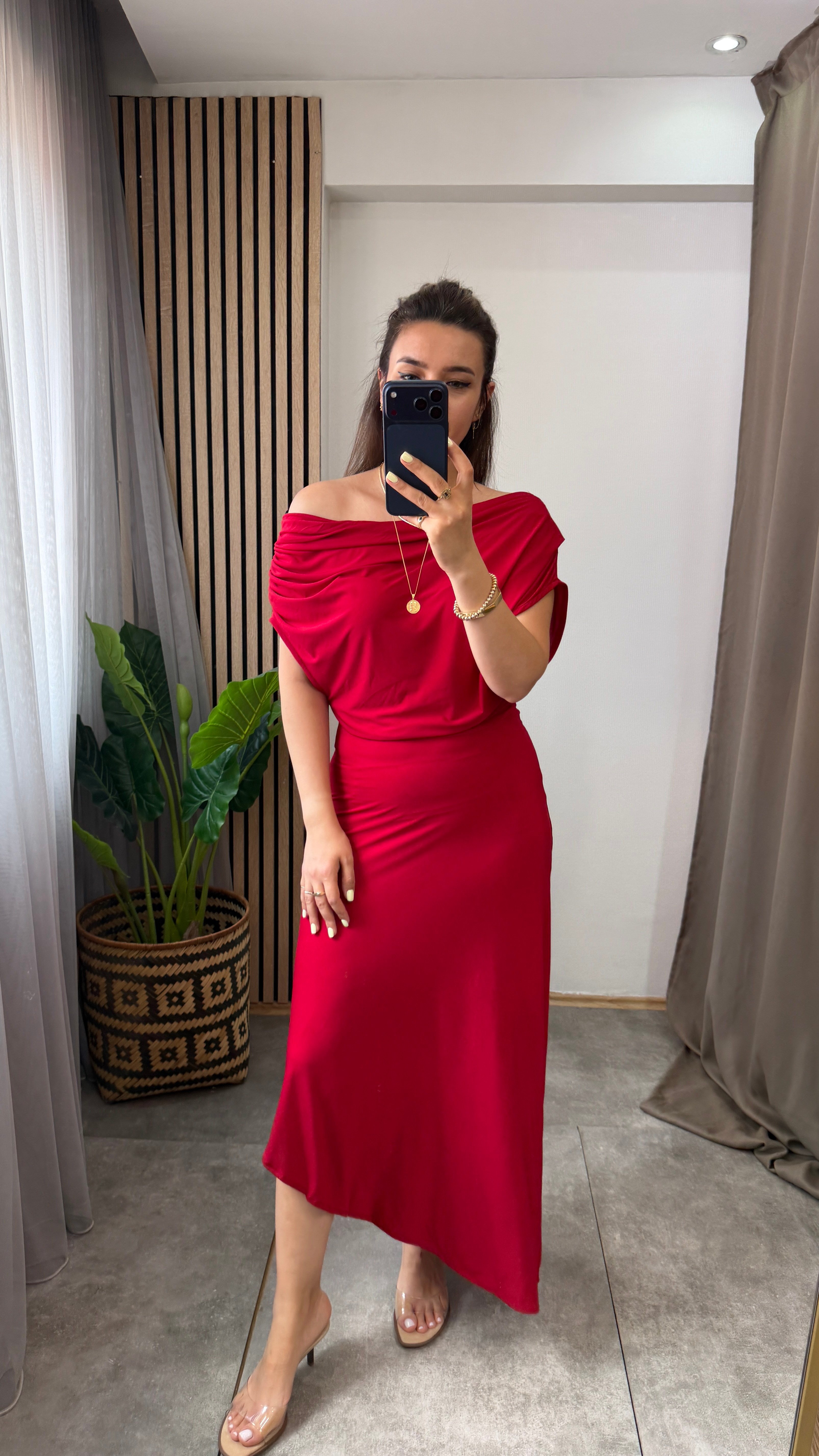 SARA ELBİSE KIRMIZI 