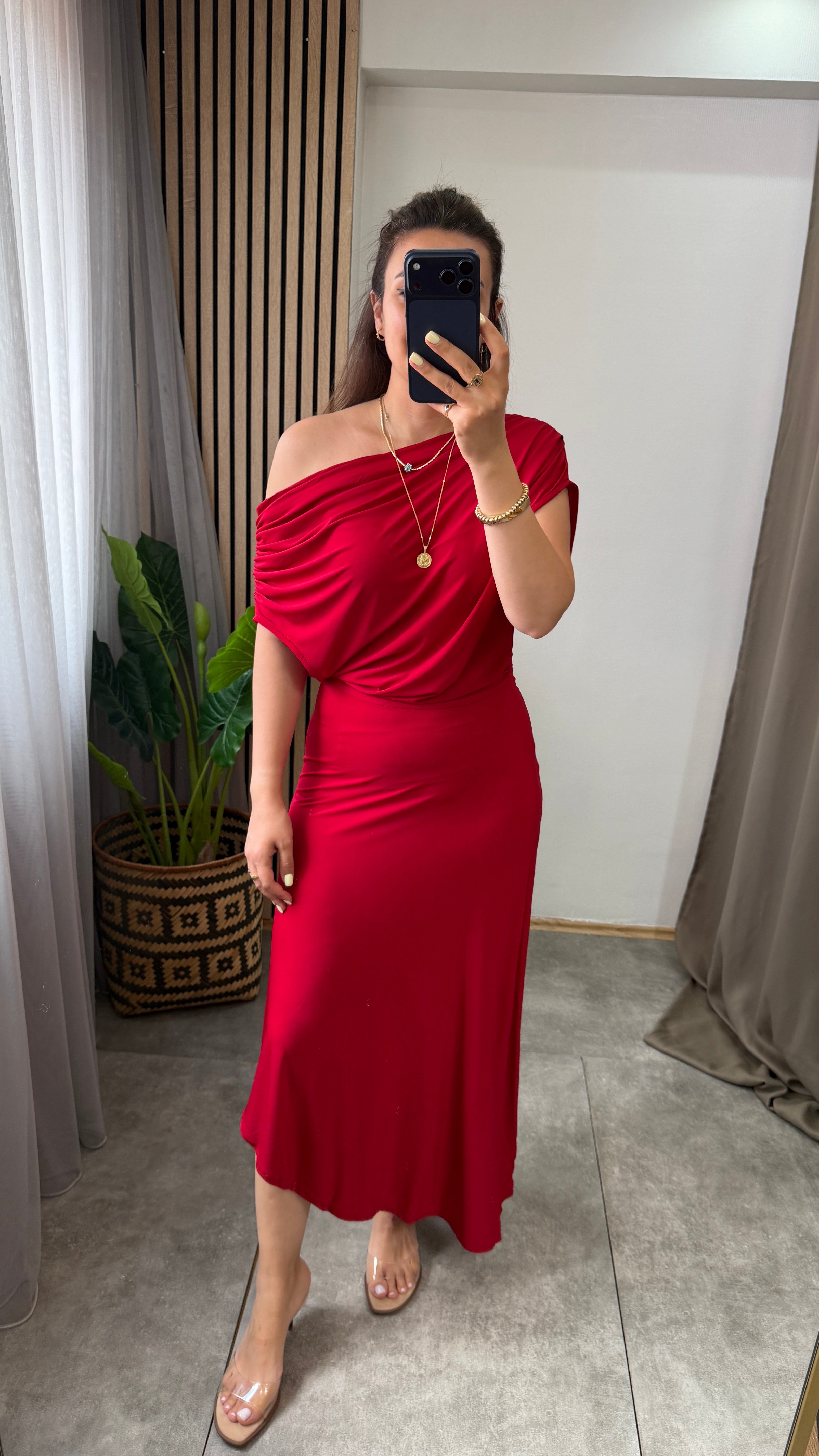 SARA ELBİSE KIRMIZI 