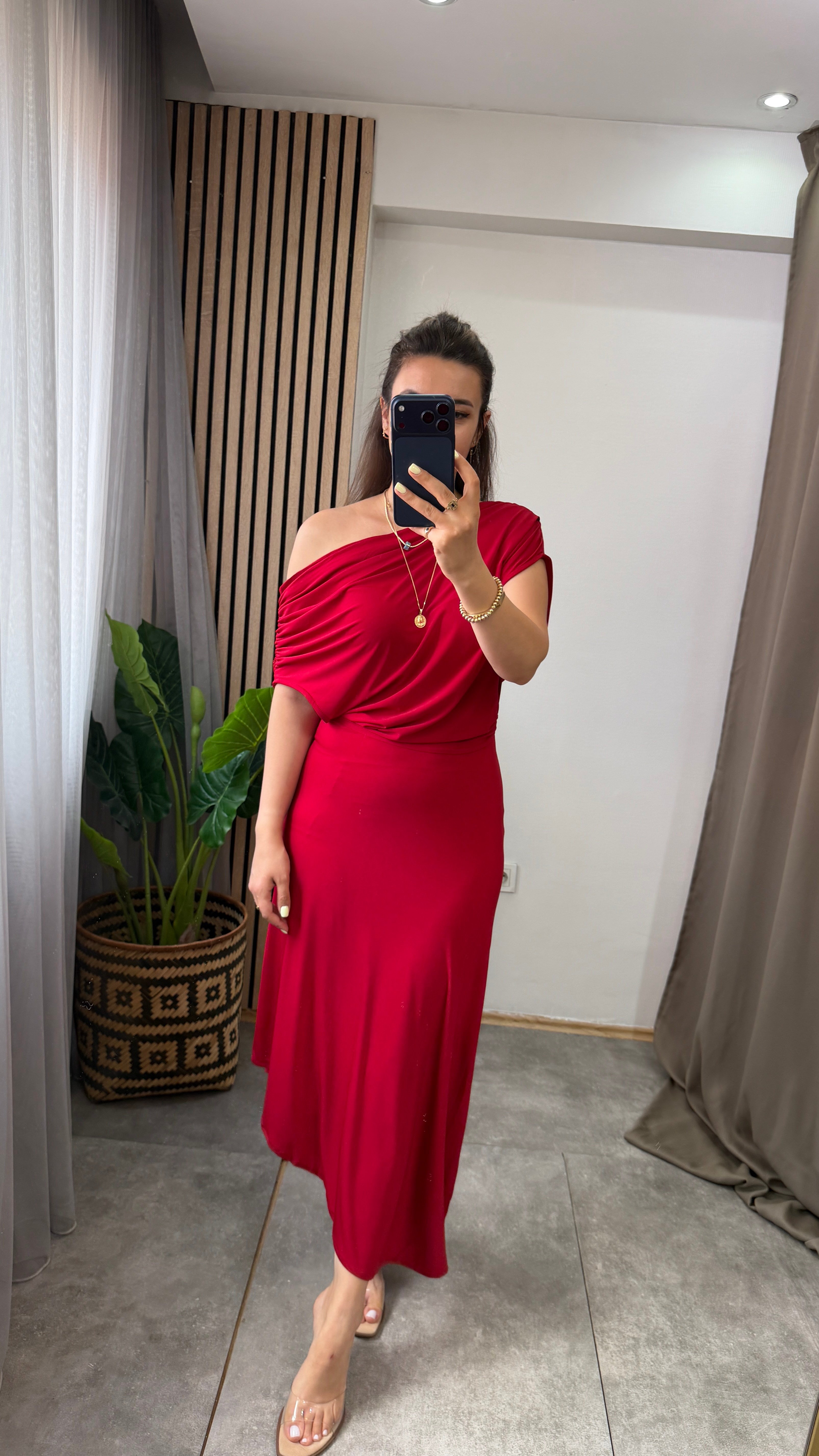 SARA ELBİSE KIRMIZI 