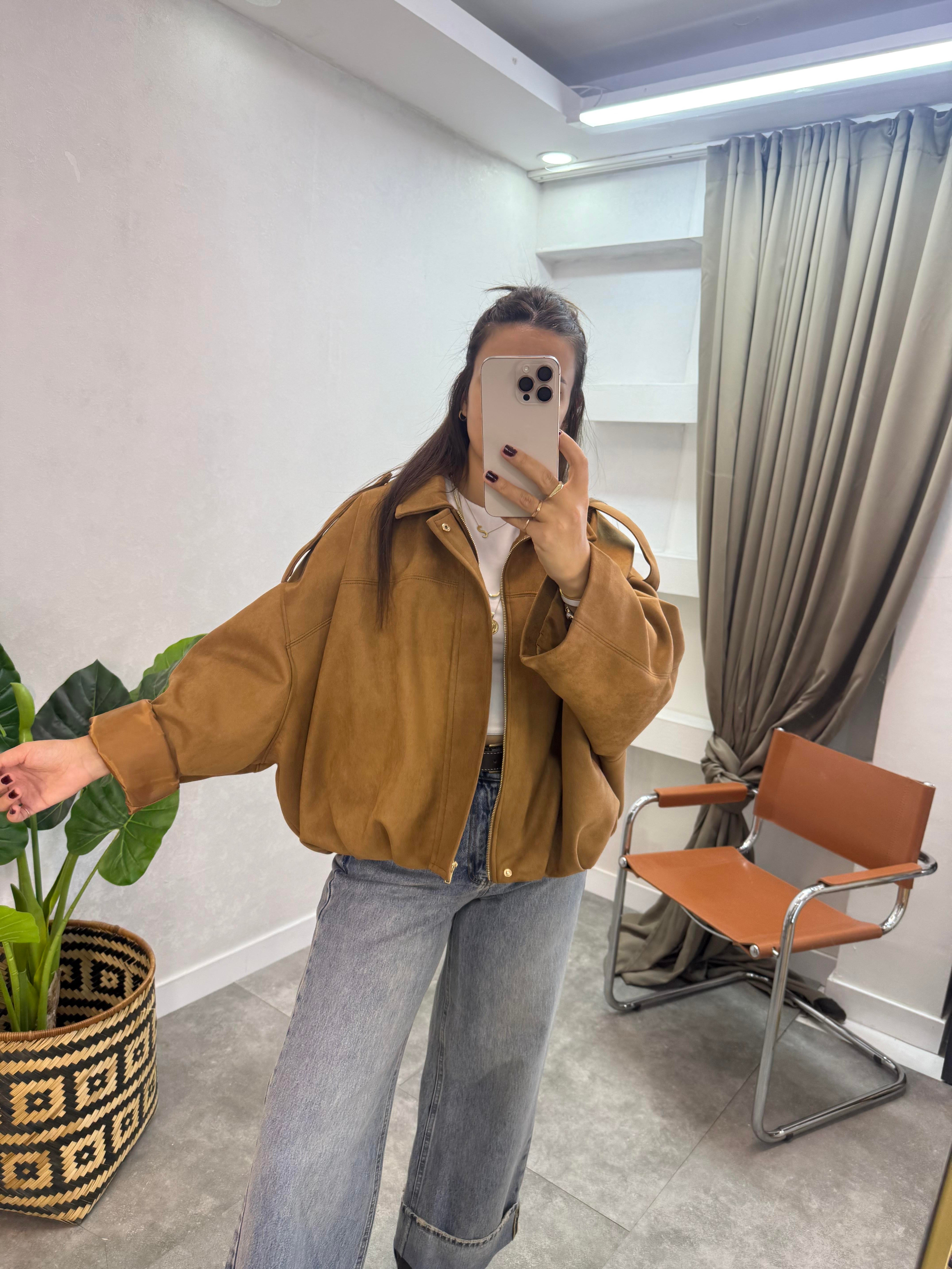 SÜET BOMBER TABA 