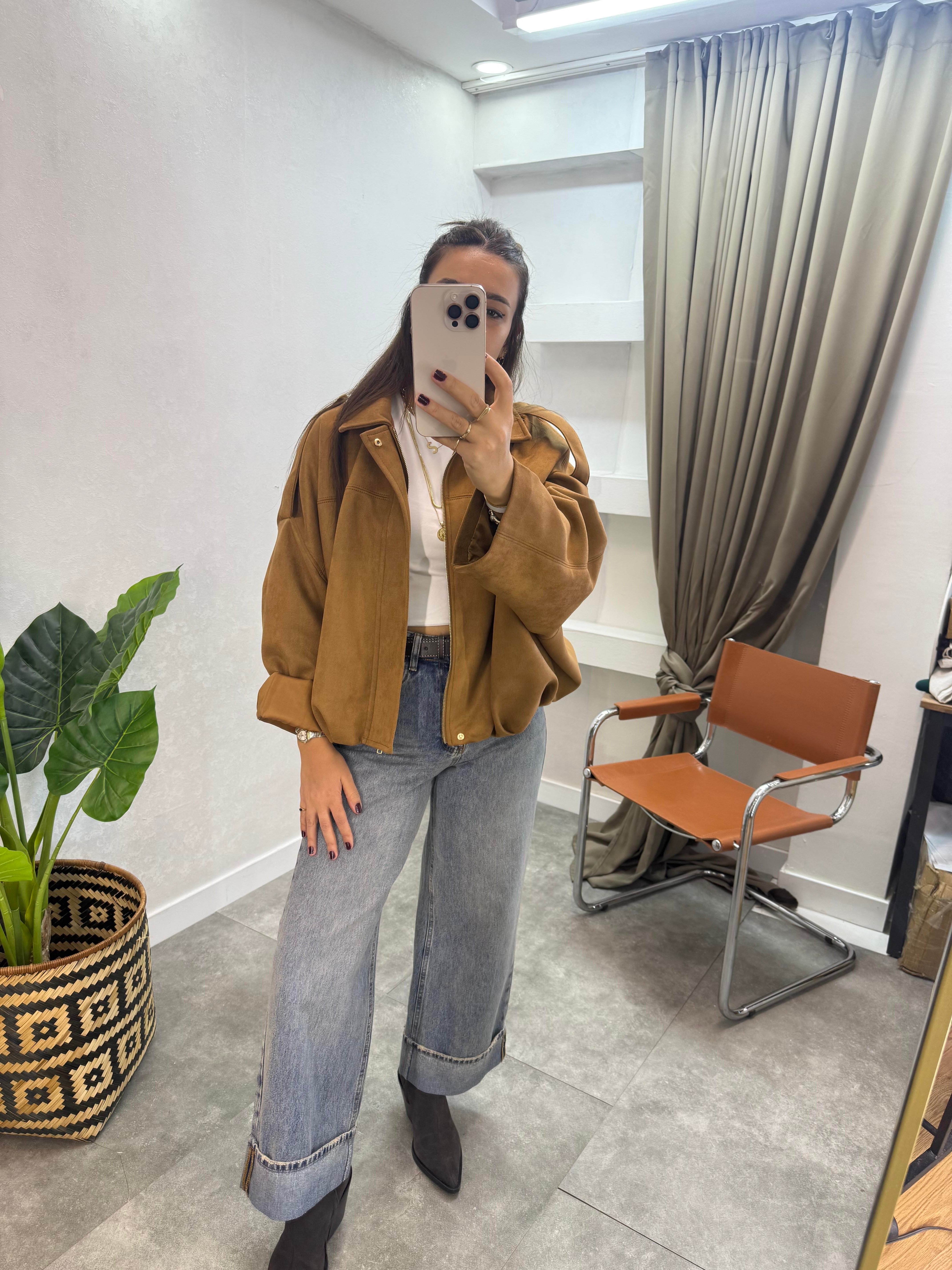 SÜET BOMBER TABA 