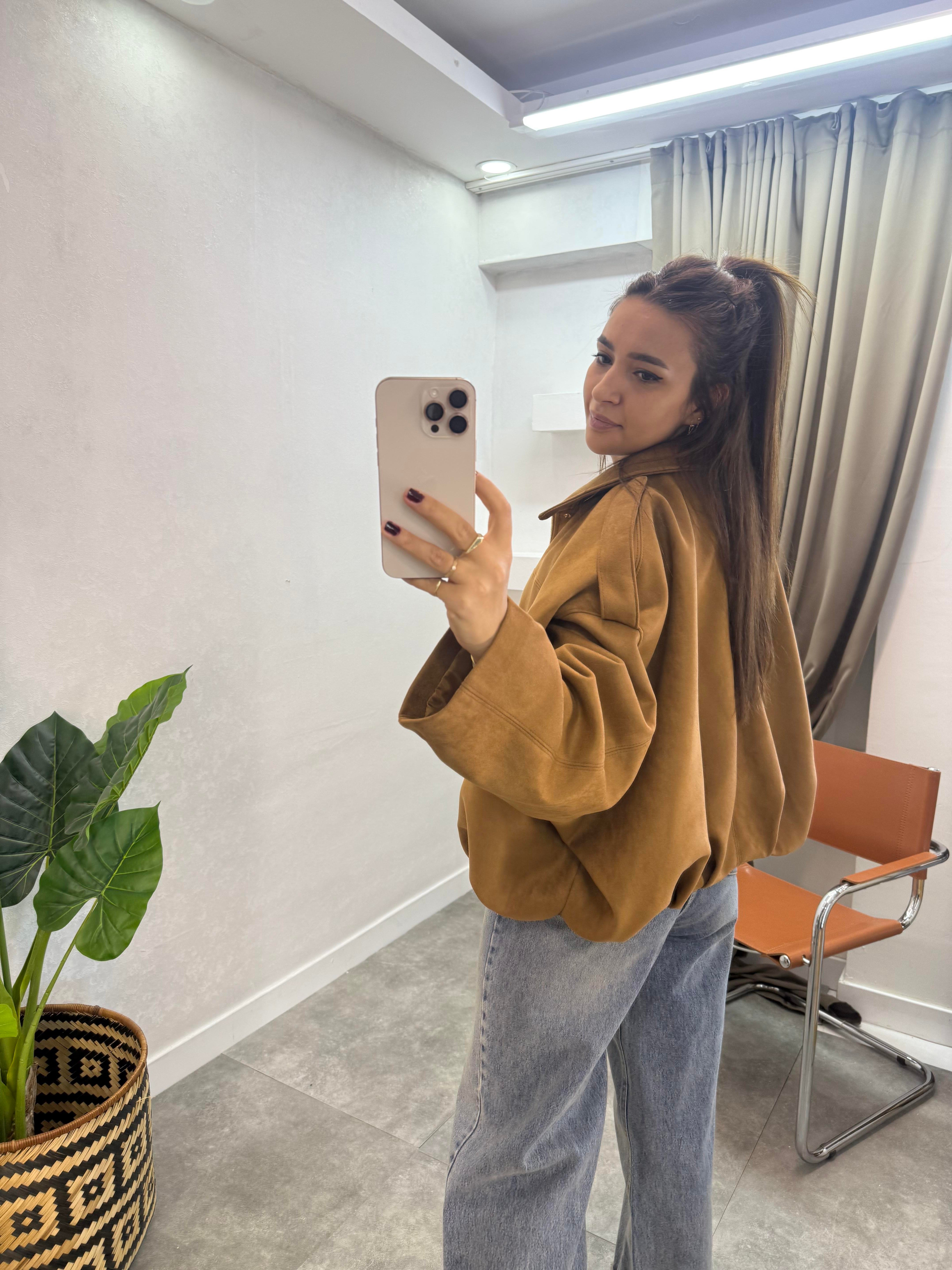 SÜET BOMBER TABA 