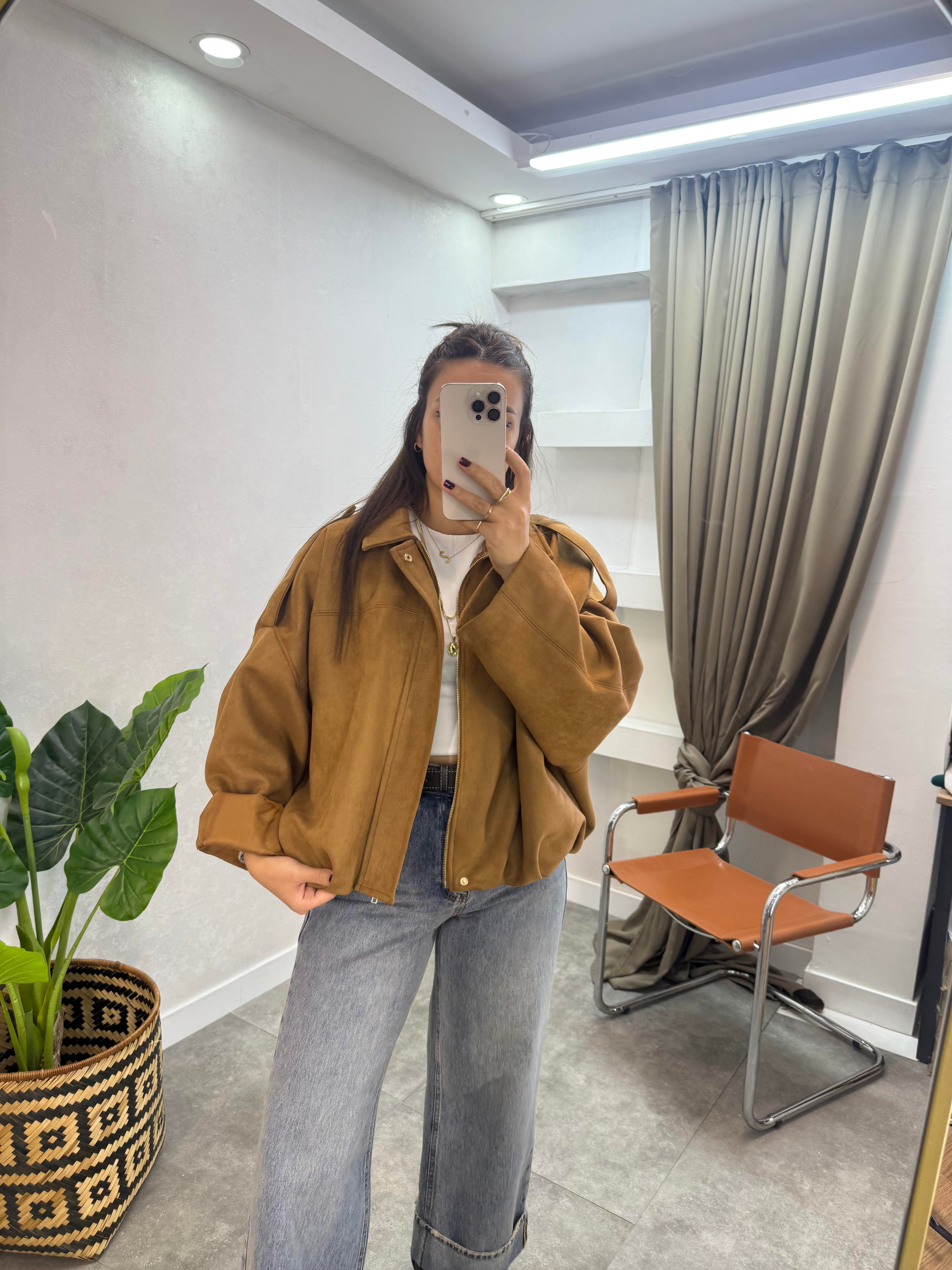 SÜET BOMBER TABA 