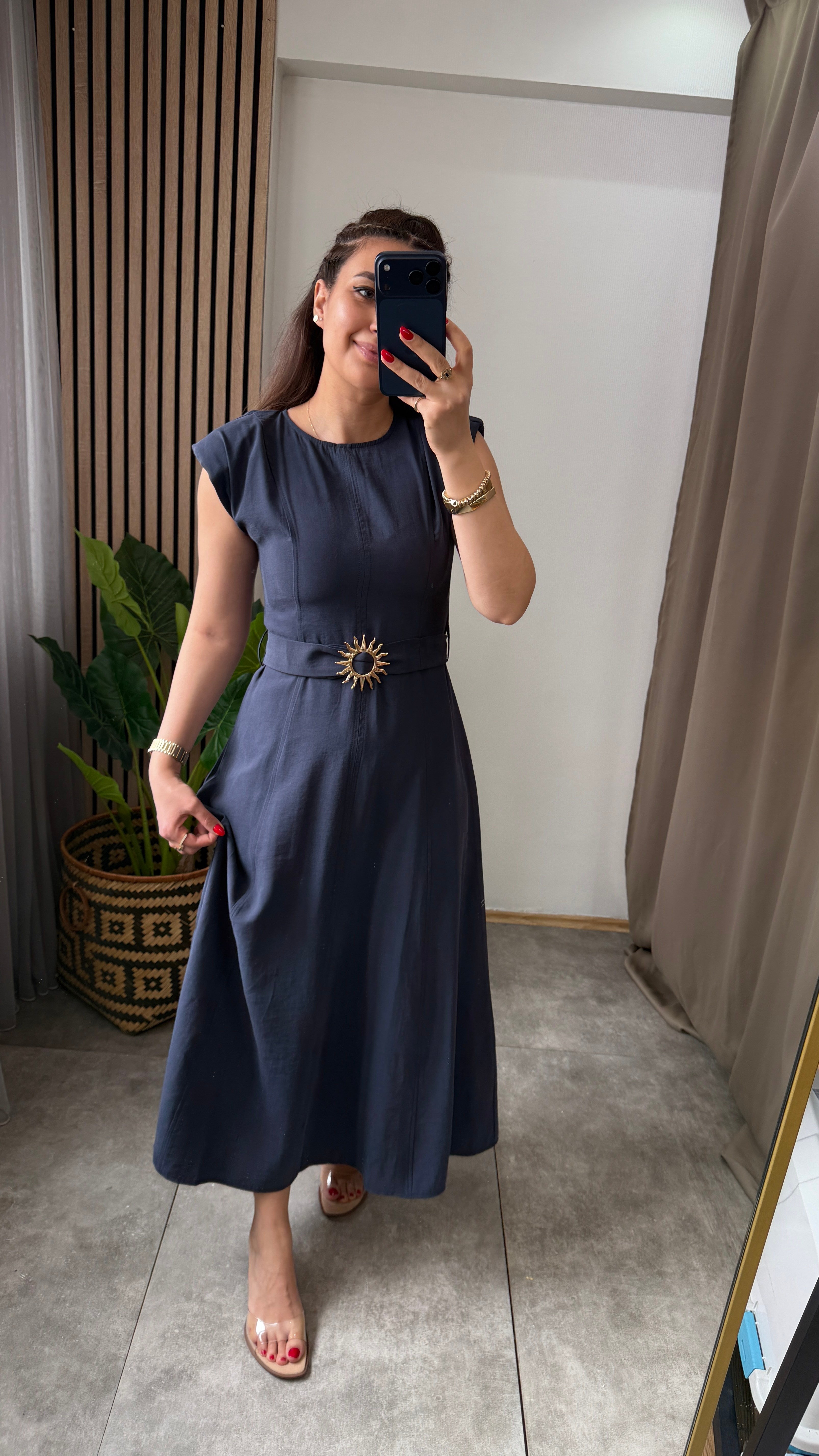 TENSEL ELBİSE İNDİGO 