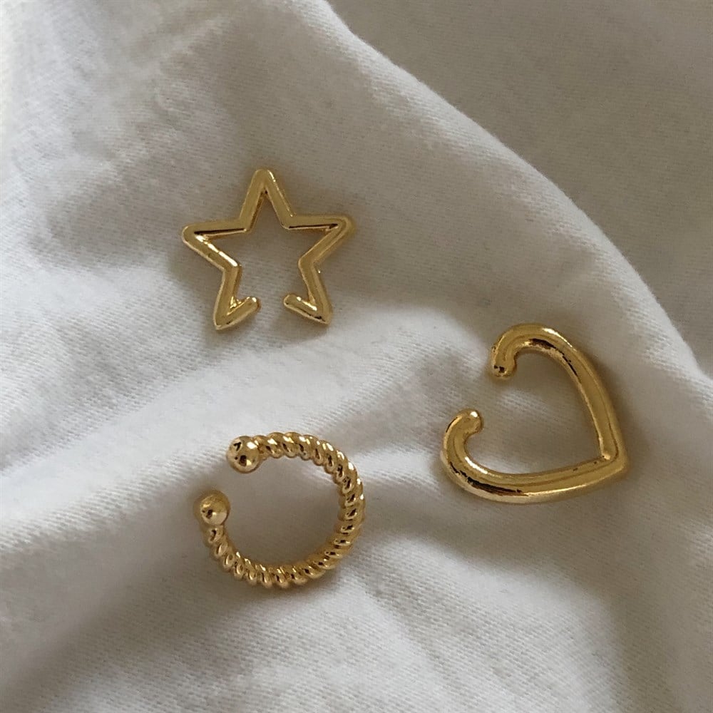 3lü ear cuff set