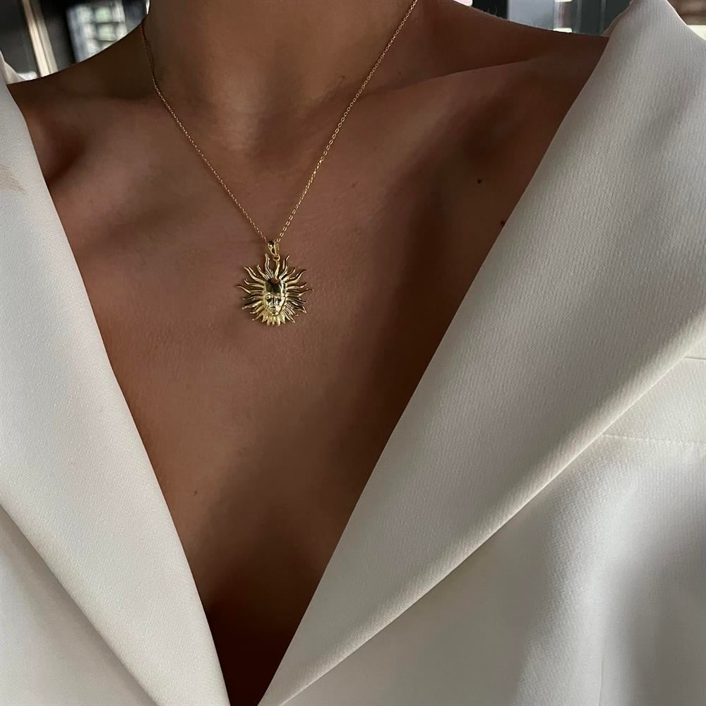 925 ayar gümüş güneş kolye