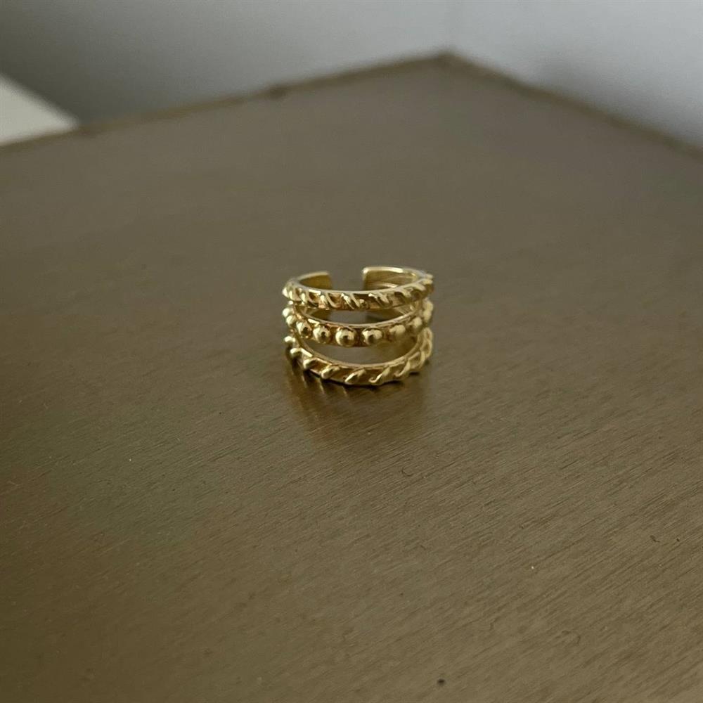 925 ayar gümüş üç sıra hacimli ear cuff
