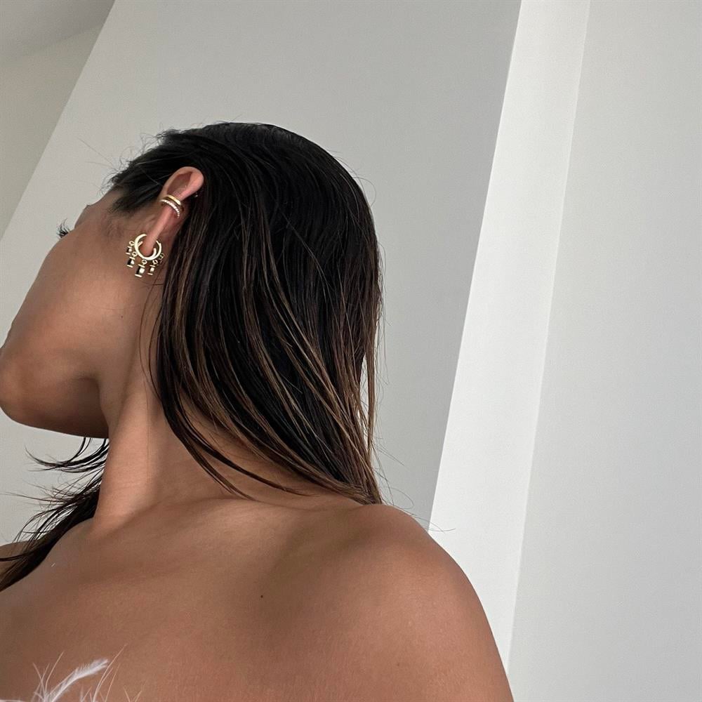 925 ayar gümüş yarı taşlı ear cuff