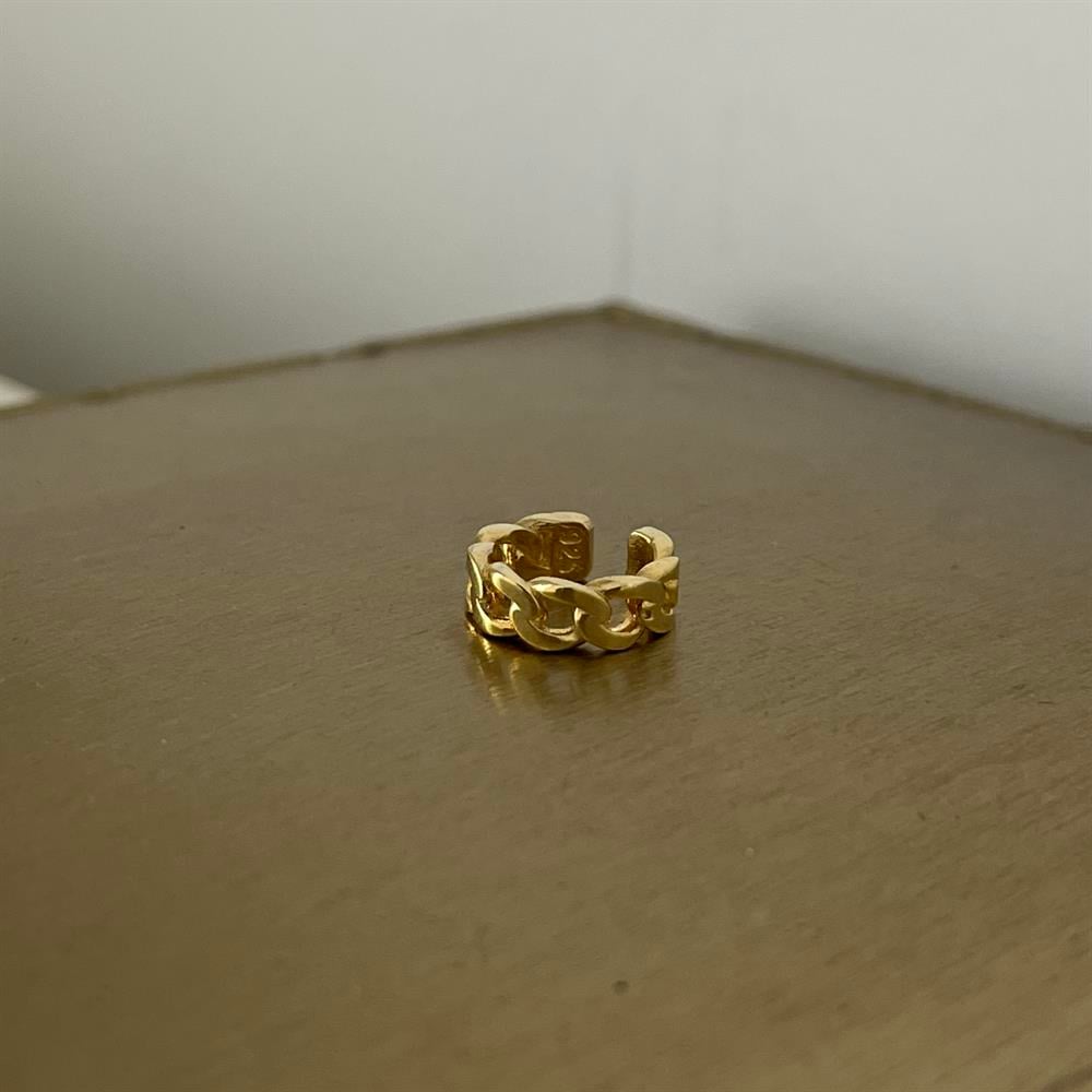 925 ayar gümüş zincir desenli ear cuff