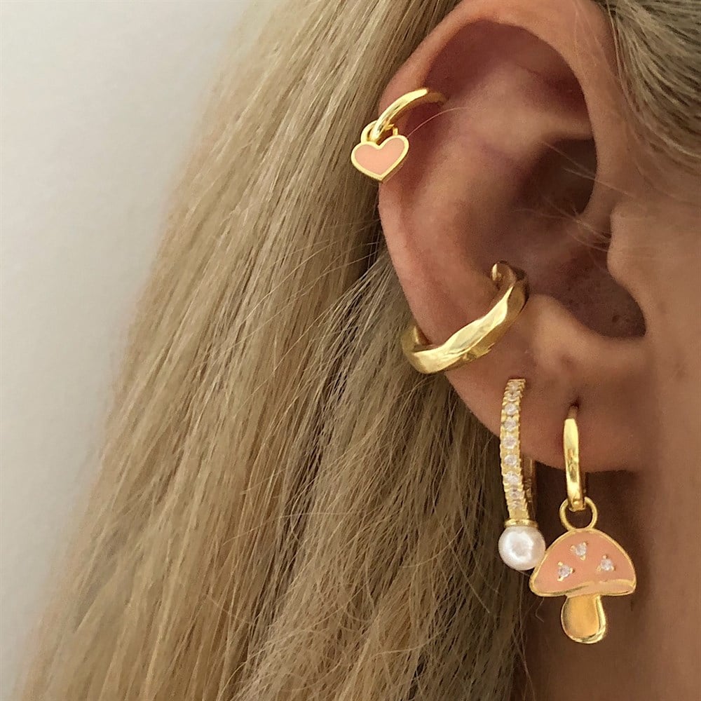 925 dalga desenli ear cuff