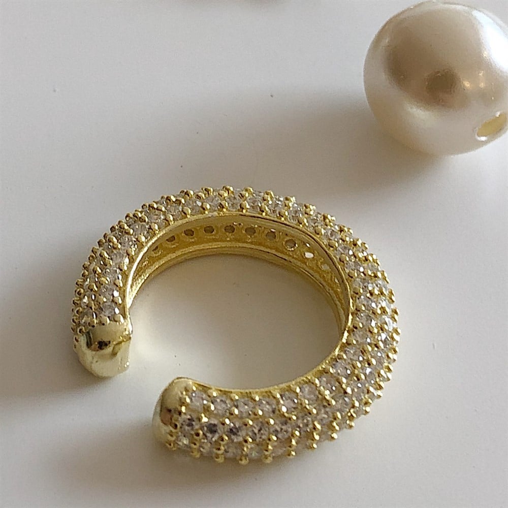 925 full taşlı çember ear cuff