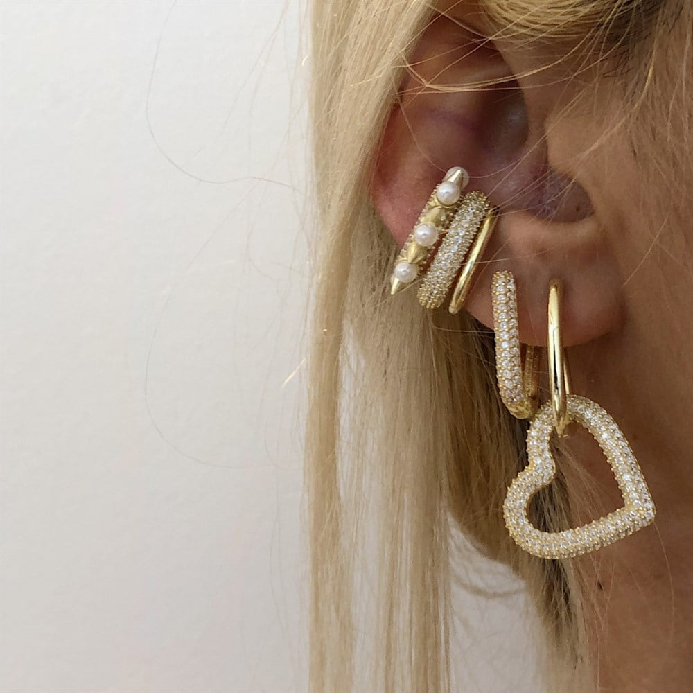 925 full taşlı çember ear cuff