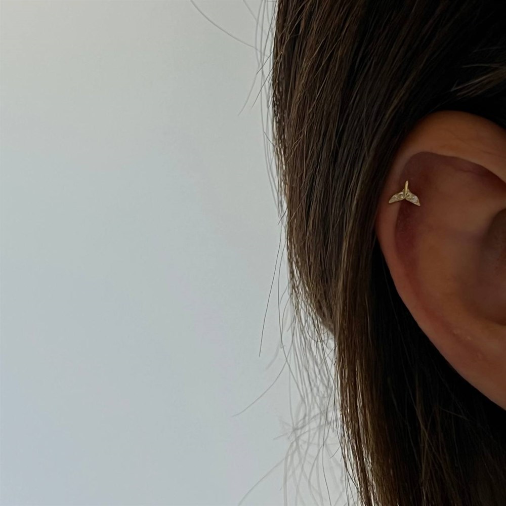 925 gümüş balina kuyruğu piercing