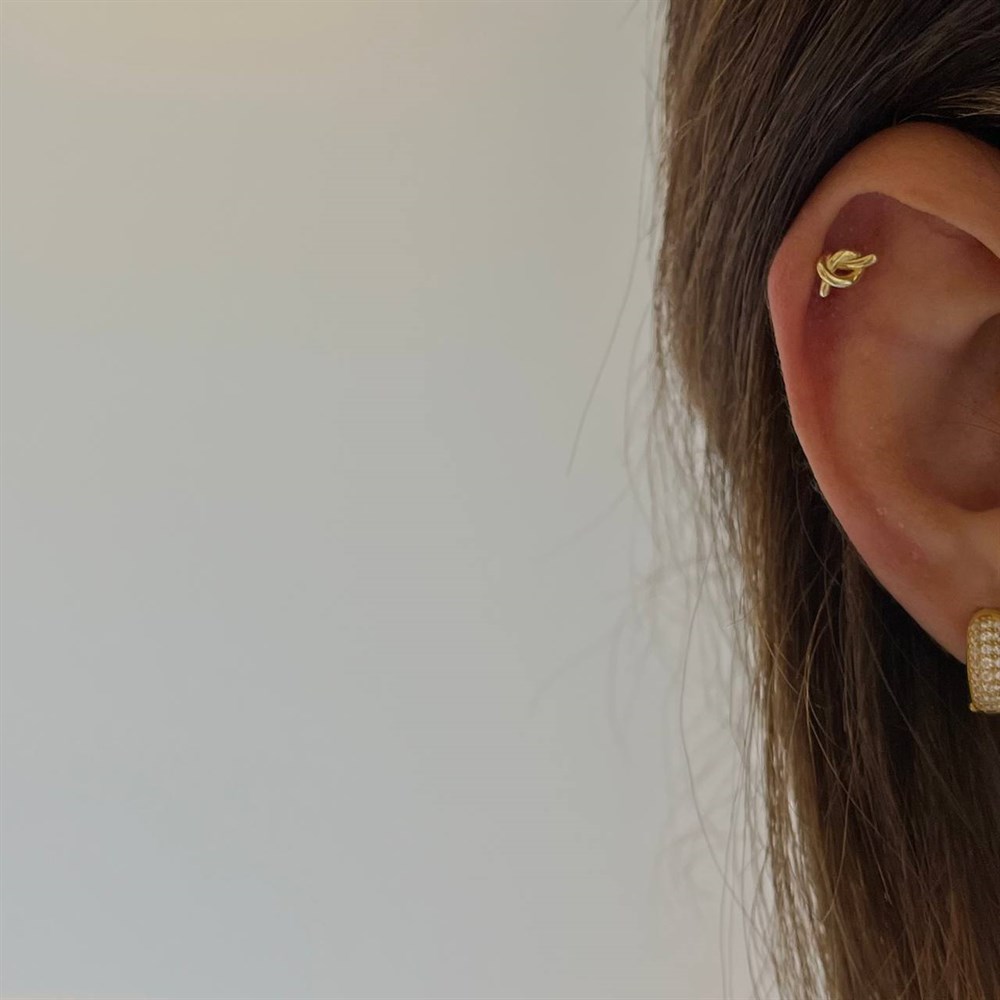 925 gümüş düğüm piercing