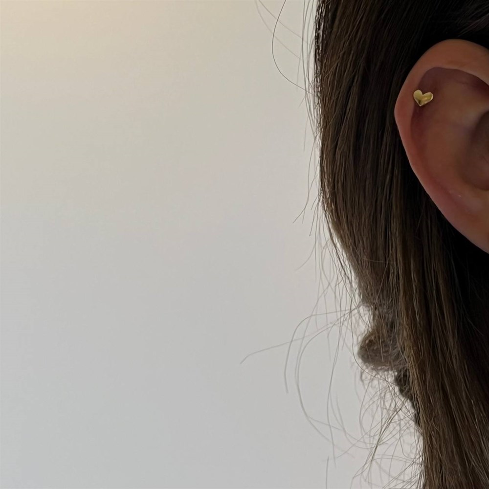 925 gümüş kalp piercing