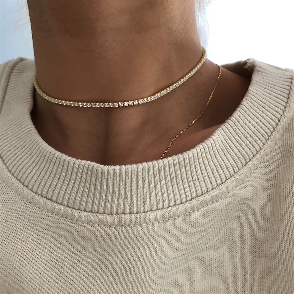 925 hacimli su yolu choker KOLYE