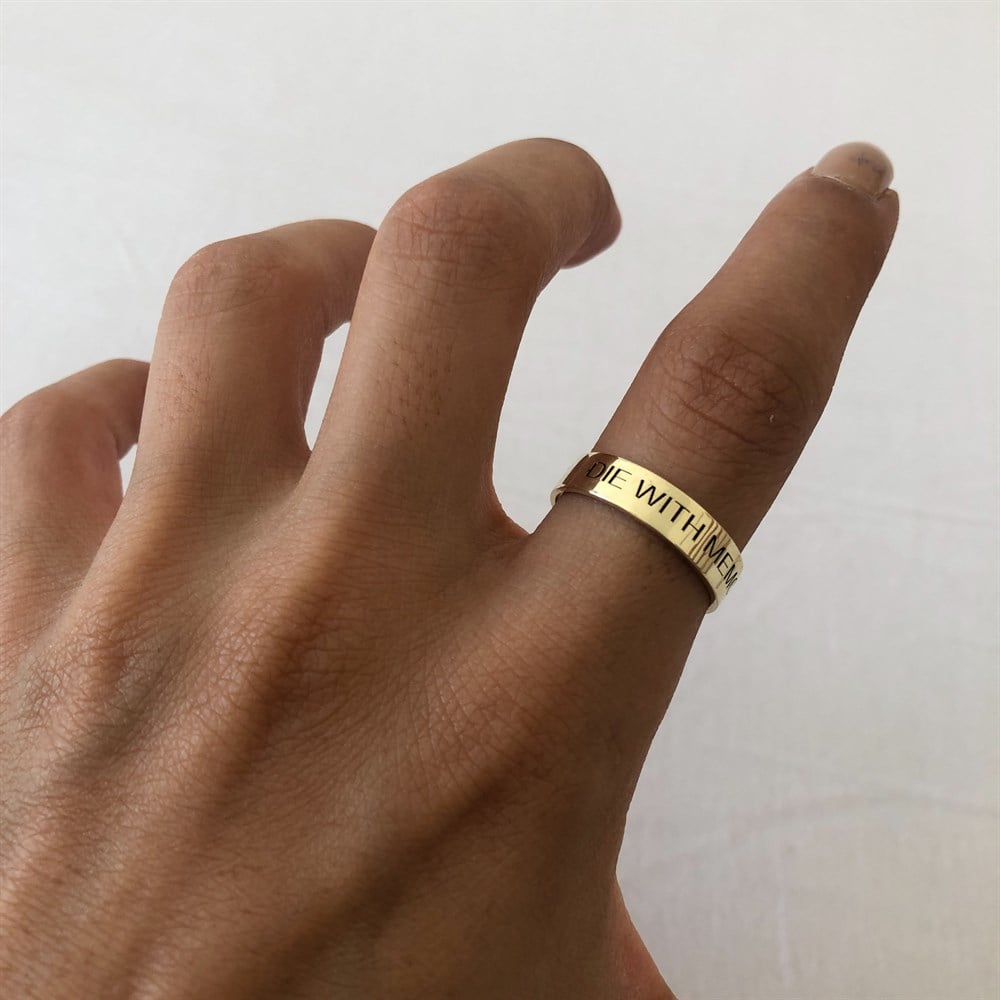 925 istediğini yazdır gold yüzük