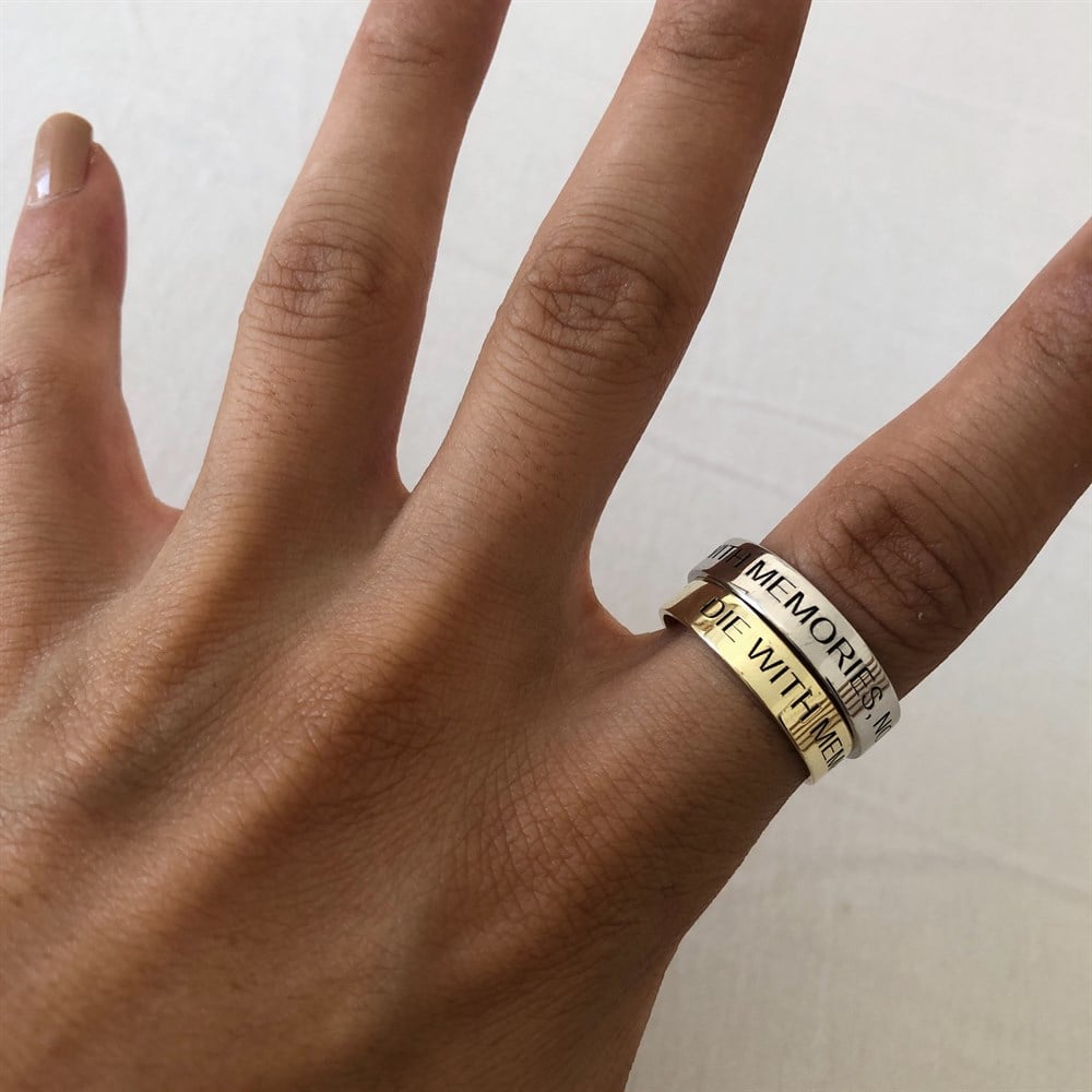 925 istediğini yazdır gold yüzük