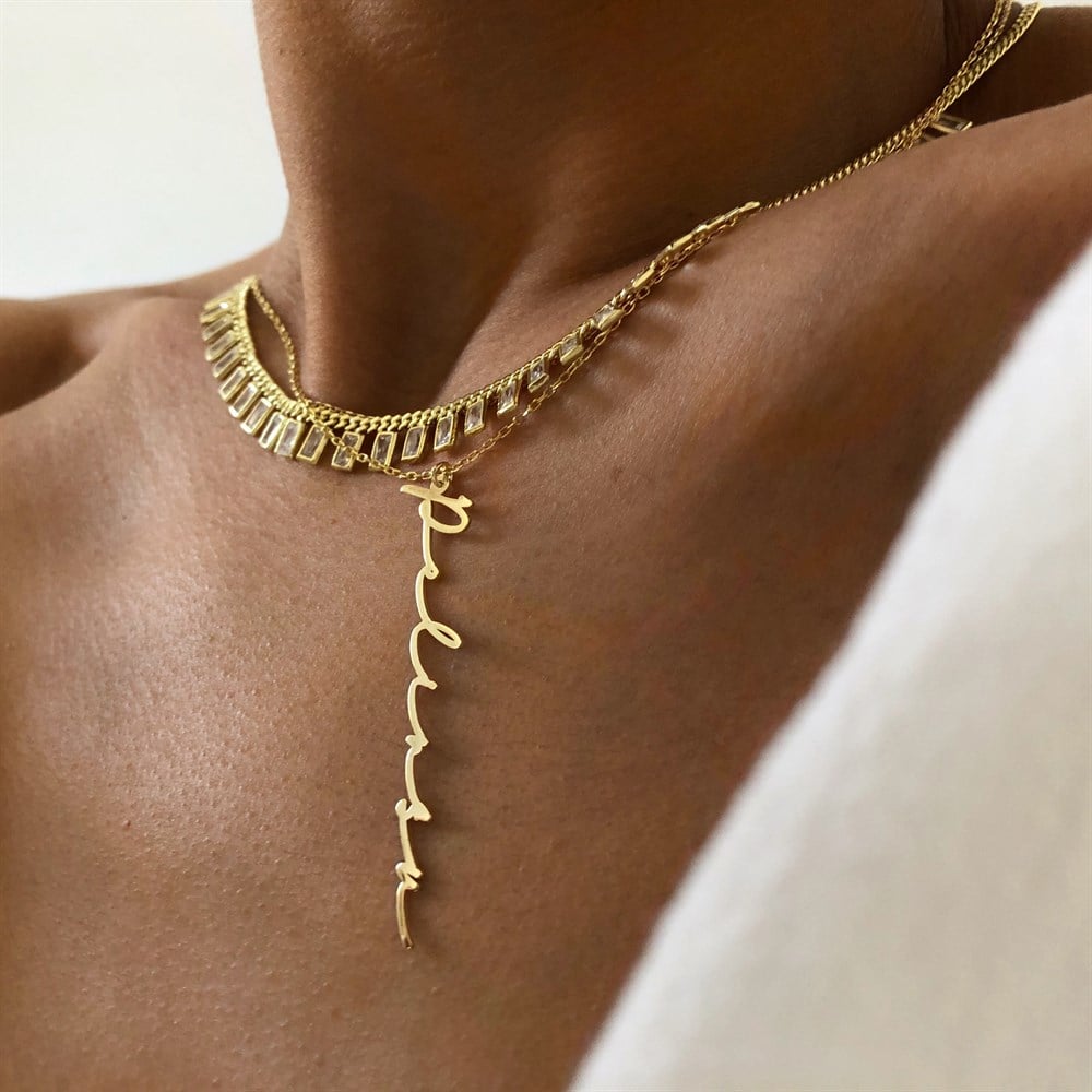 925 kelime kolye & taşlı choker kombin