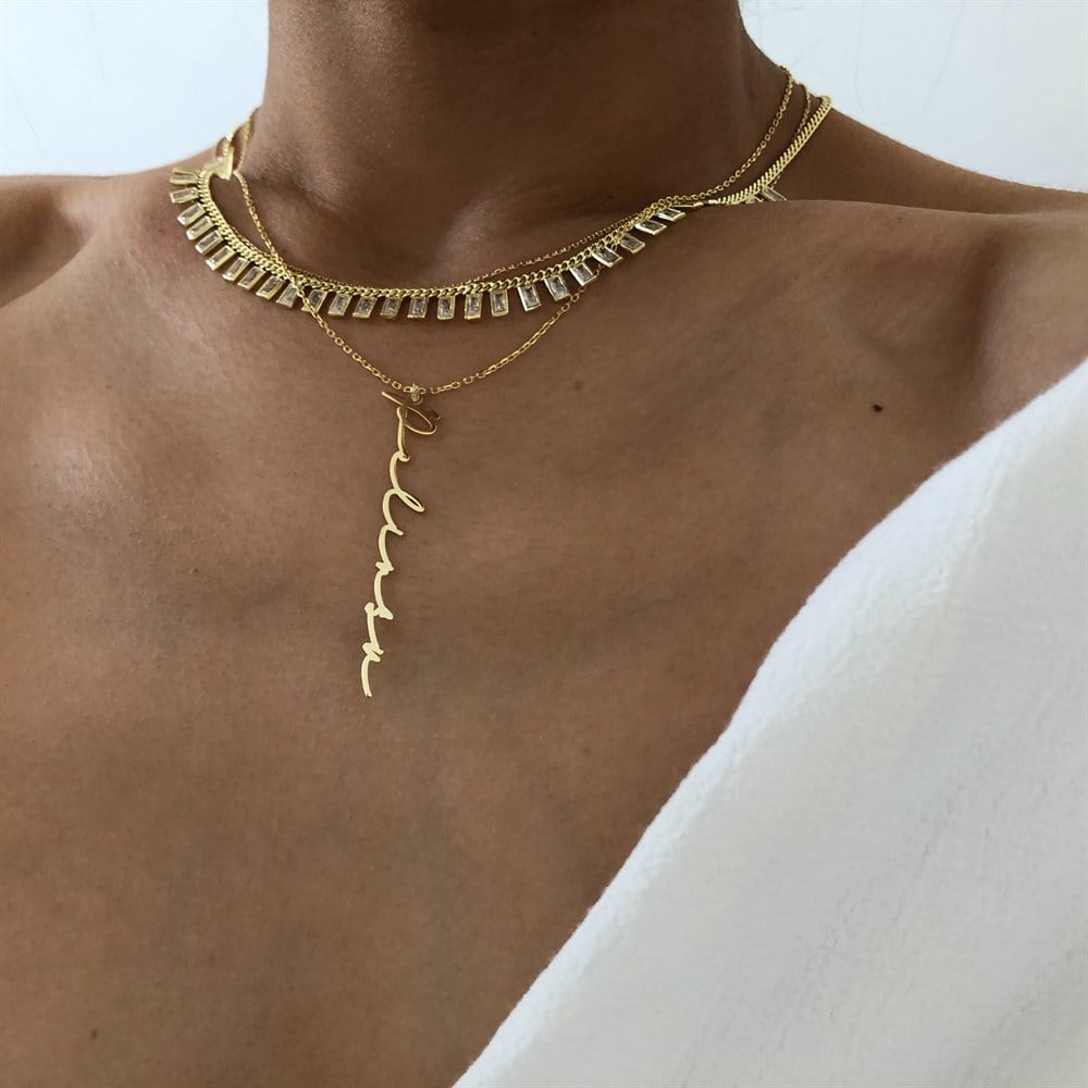 925 kelime kolye & taşlı choker kombin