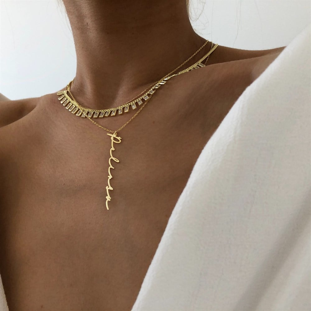 925 kelime kolye & taşlı choker kombin
