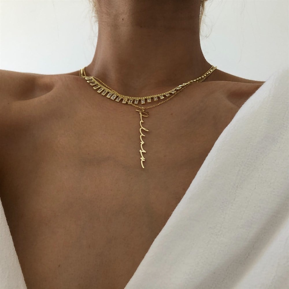 925 kelime kolye & taşlı choker kombin