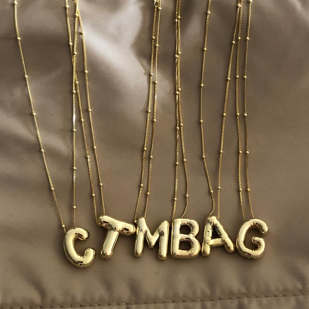 925 kırışık bombeli harf kolye