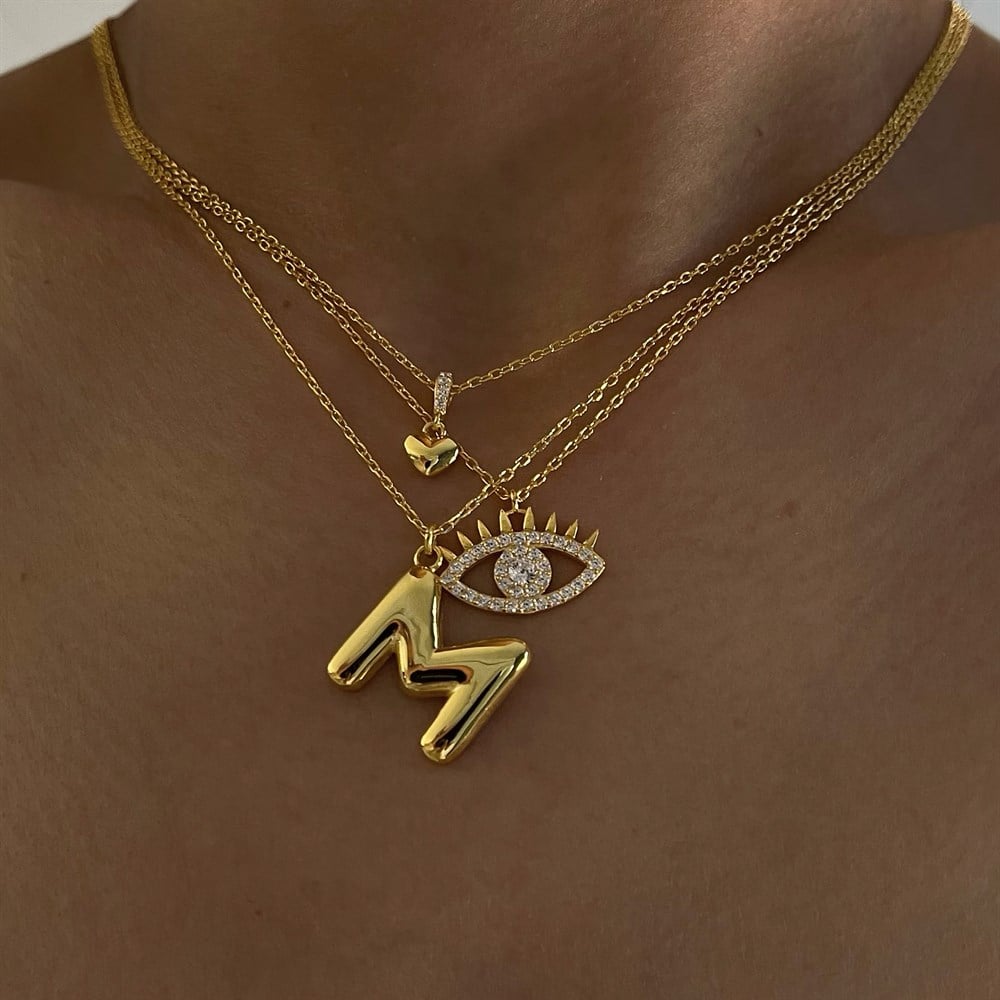 925 kısmi taşlı minimal kalp kolye