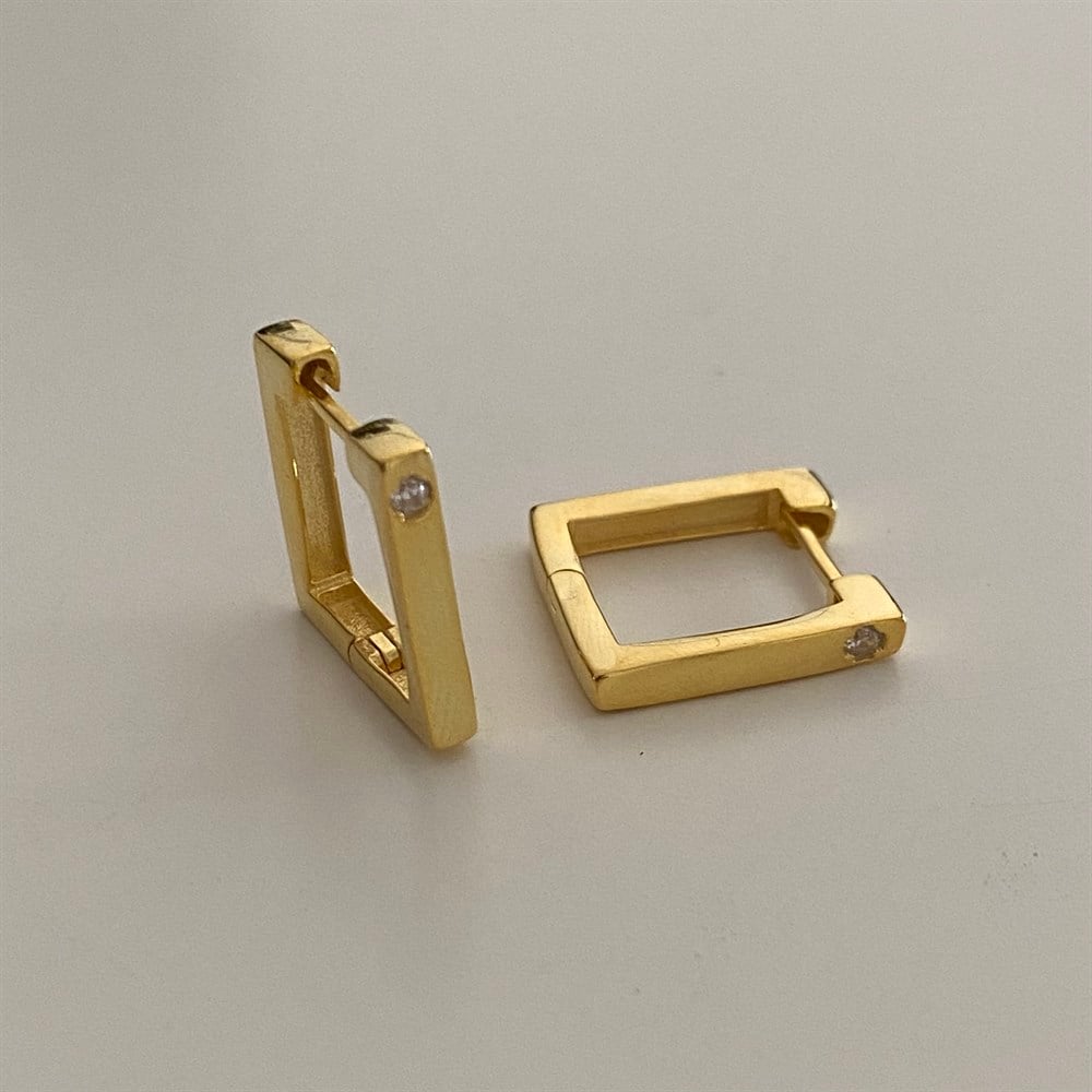 925 mini taşlı kare küpe