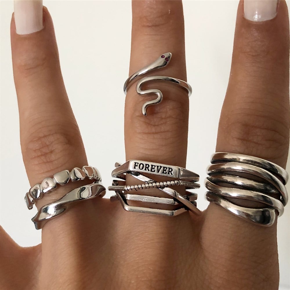 925 silver dalga formlu yüzük
