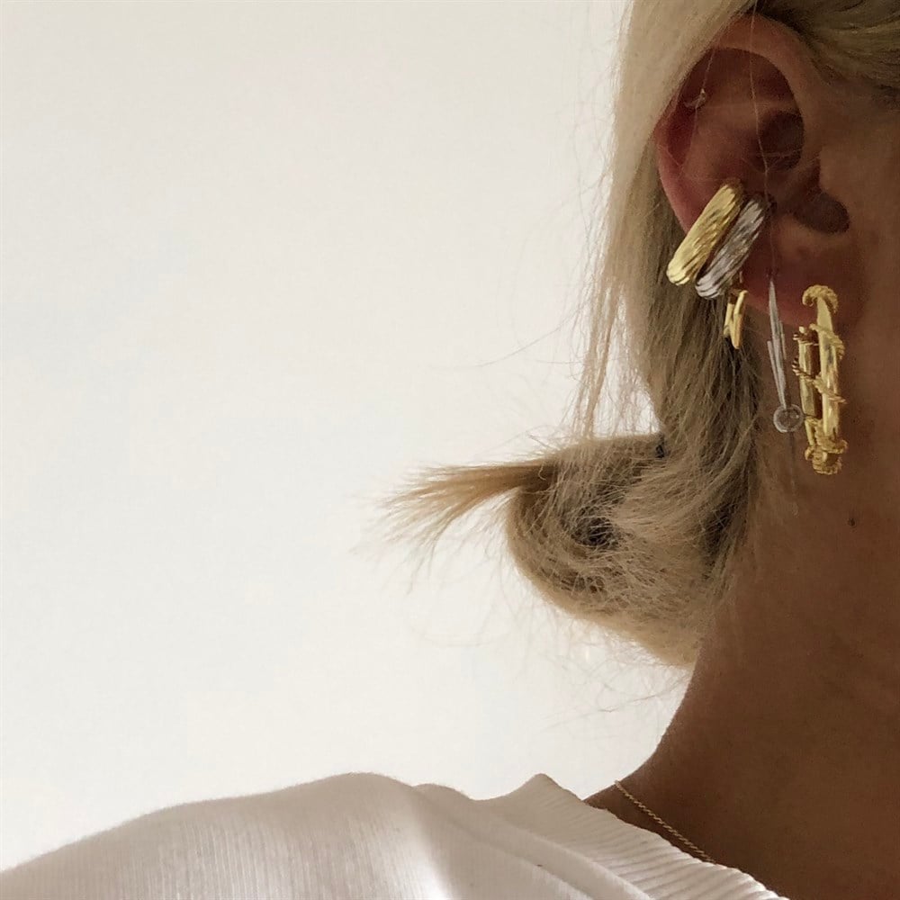 925 silver kalın burgu ear cuff