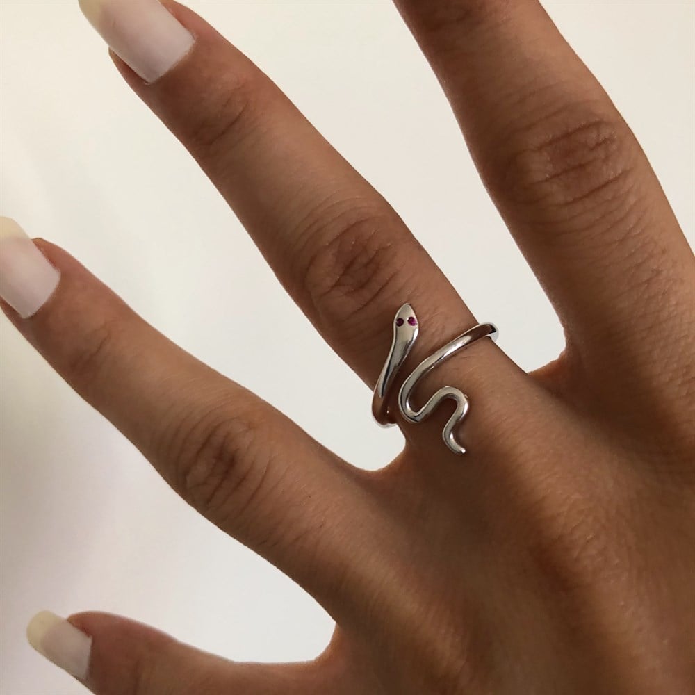 925 silver taşlı yılan yüzük