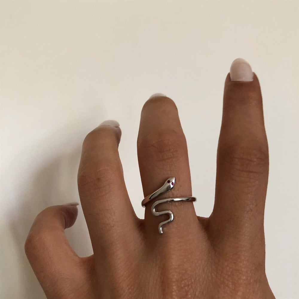 925 silver taşlı yılan yüzük