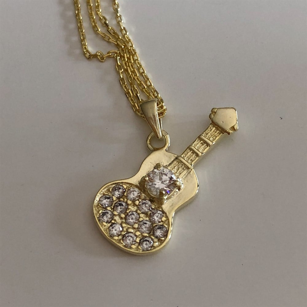 925 taşlı gitar kolye