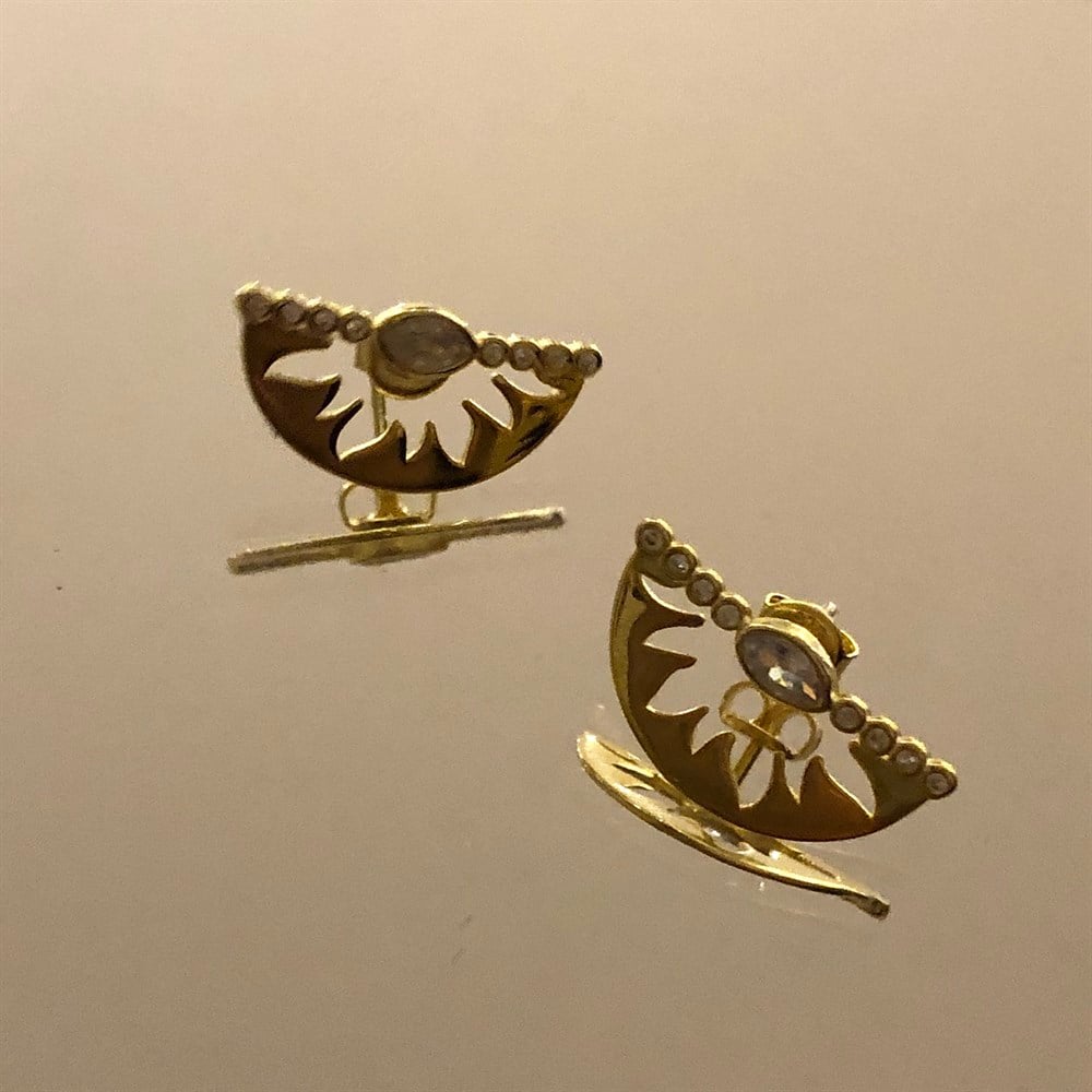 925 taşlı motif küpe