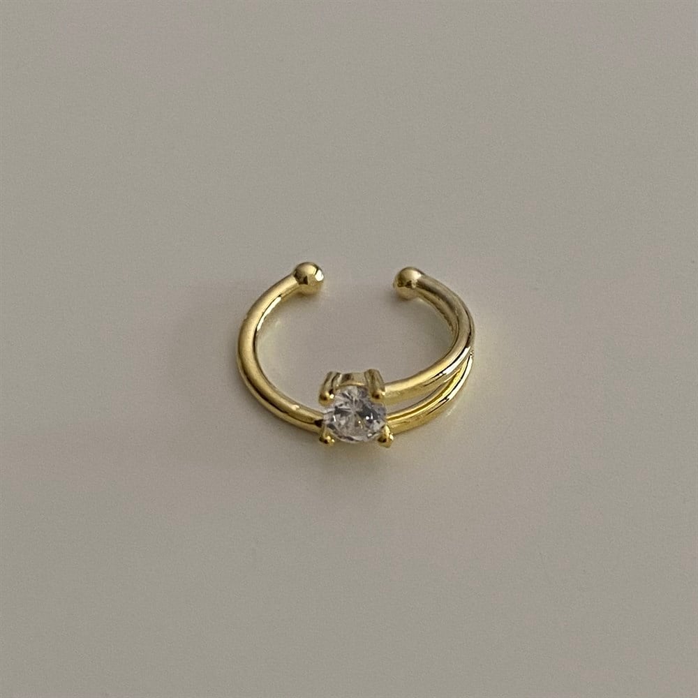 925 tek taşlı ear cuff