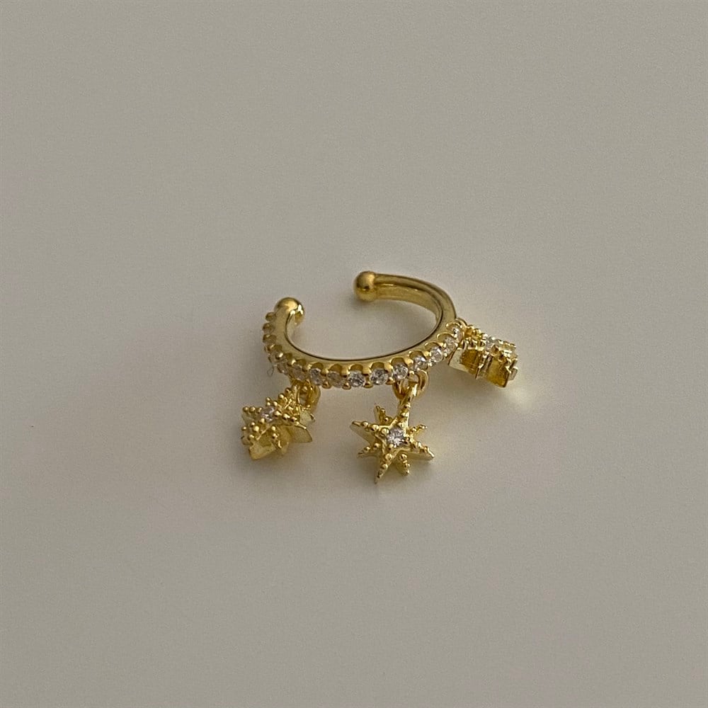 925 üç yıldızlı ear cuff