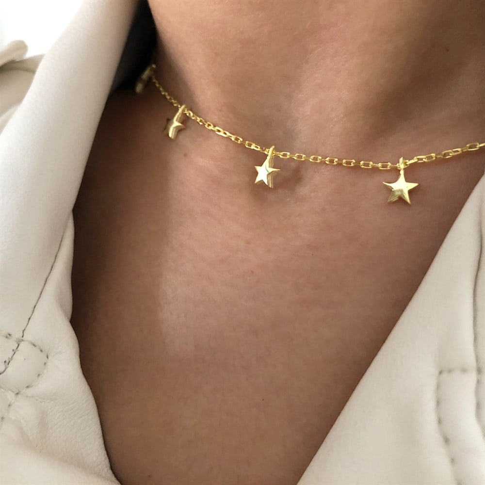 925 yıldız choker/kolye