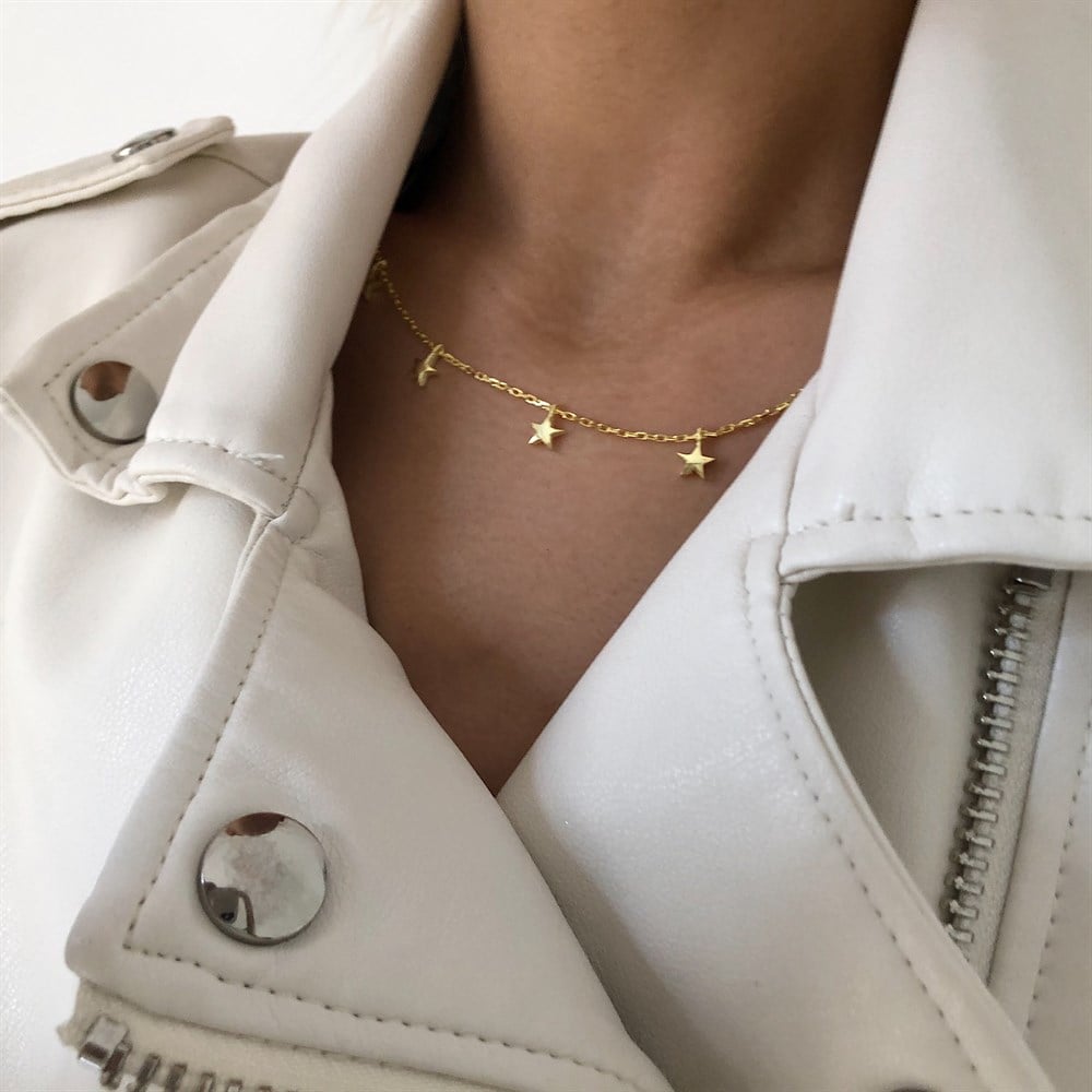 925 yıldız choker/kolye