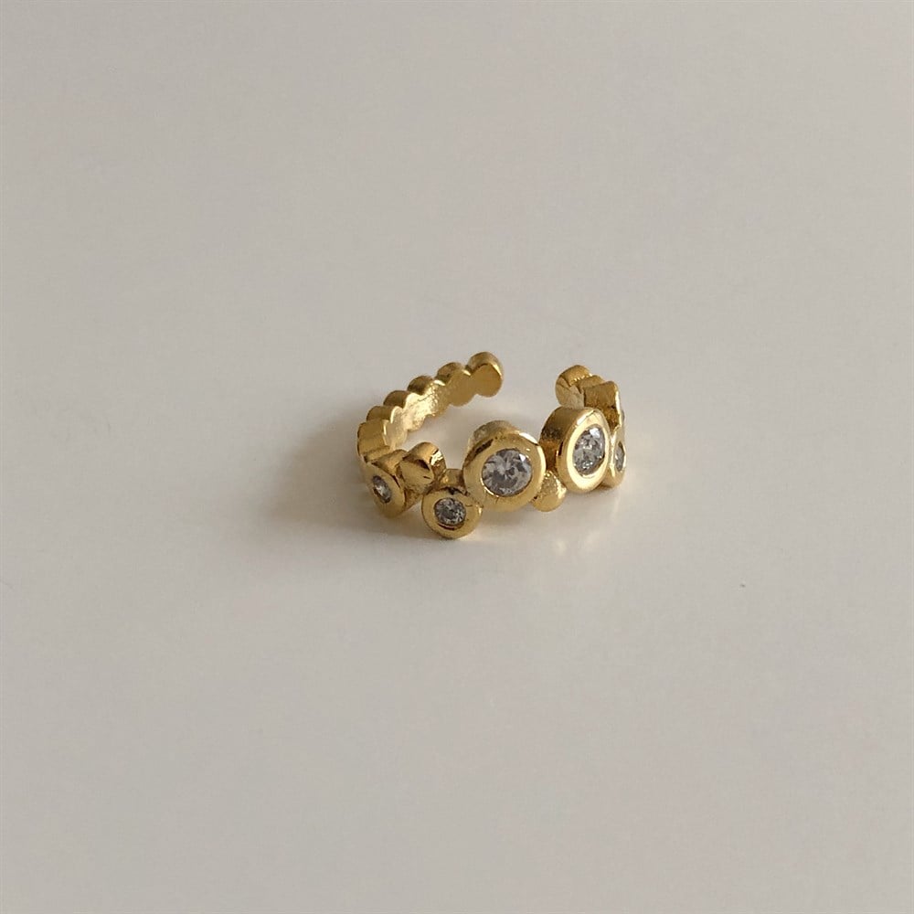 düzensiz taşlı ear cuff