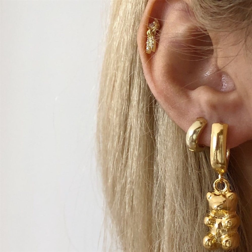 gold jelibon küpe