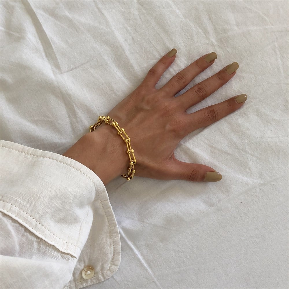 gold punk bileklik