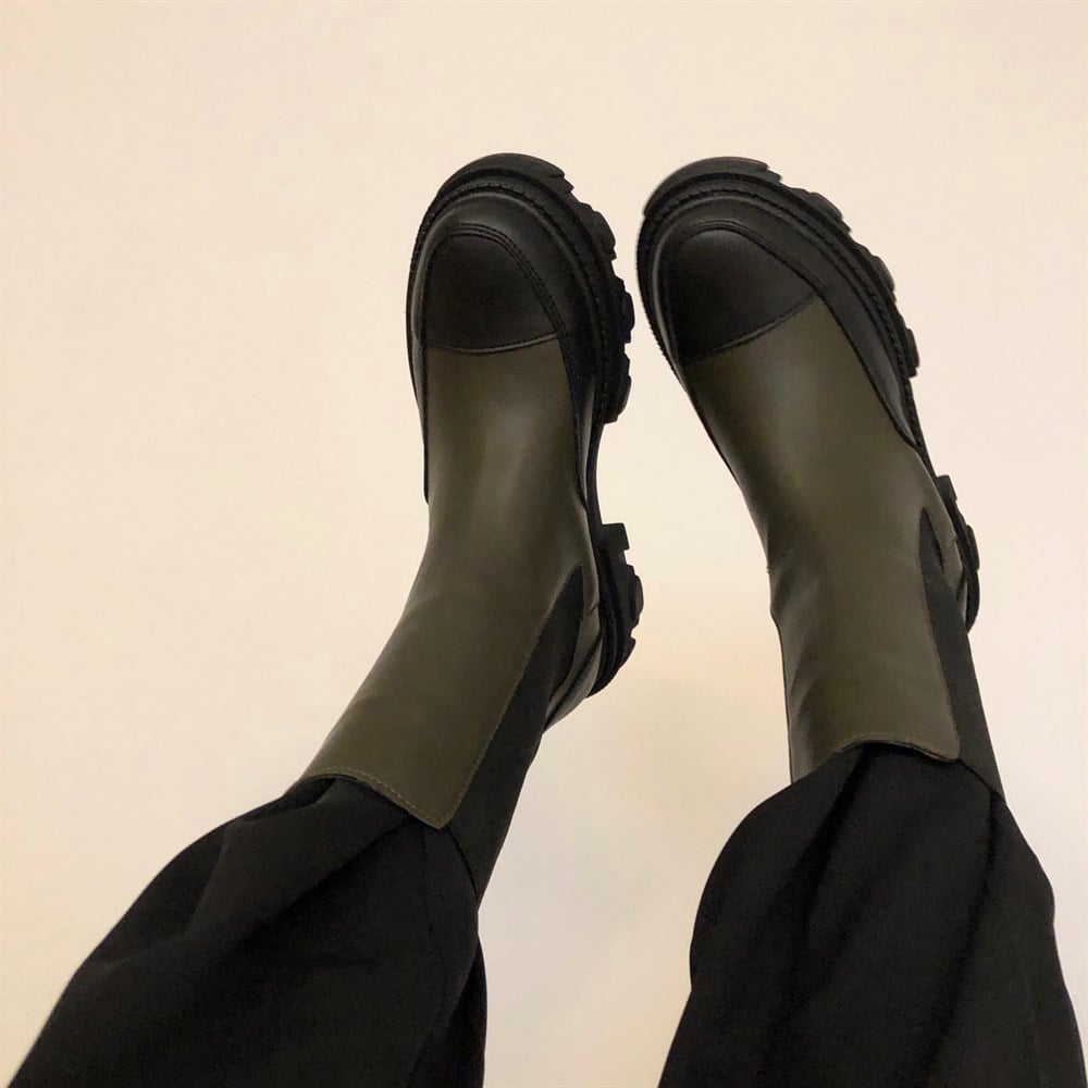 haki siyah çift renkli bot