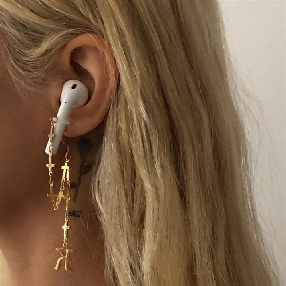 Harfli airpods tutucu küpe İSTEDİĞİNİ YAZDIR