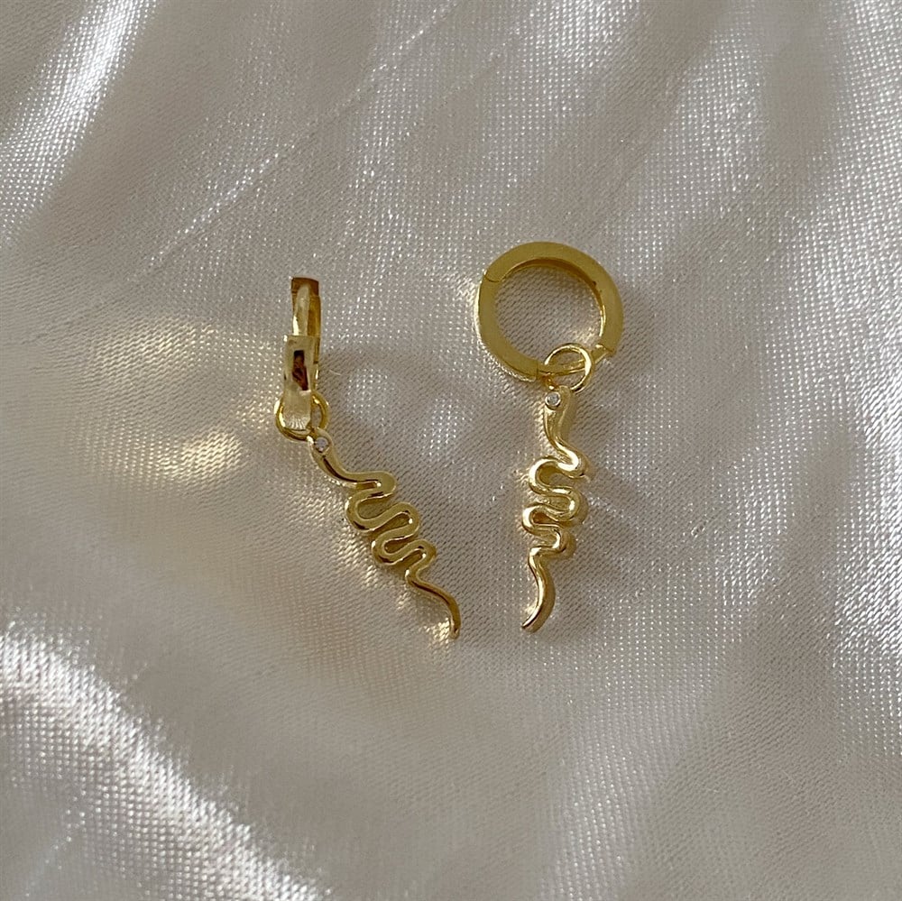sallantılı yılan küpe 925