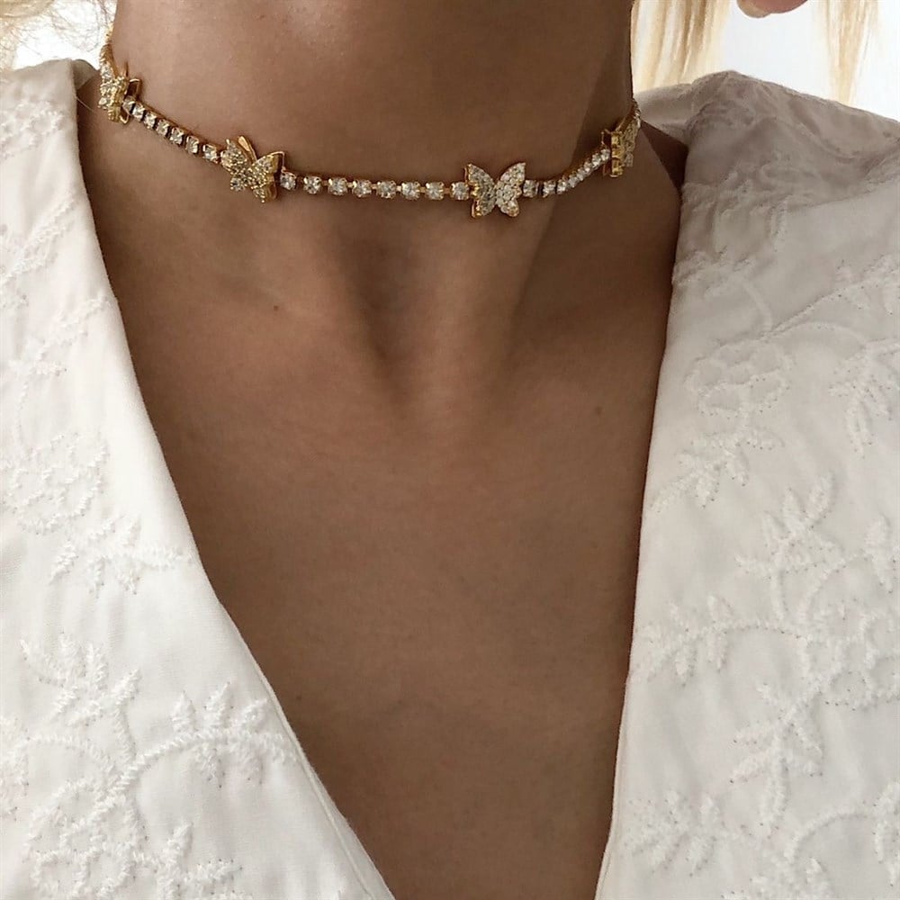 su yolu kelebek choker