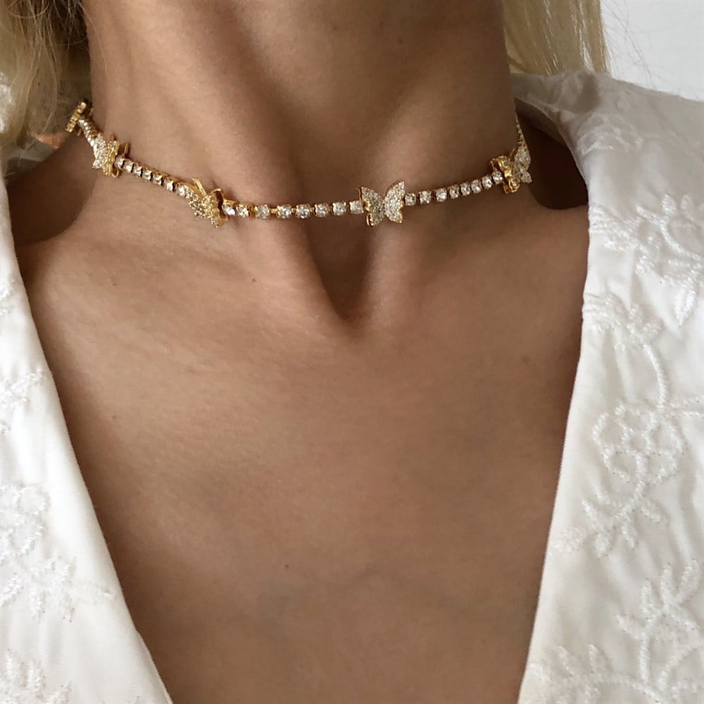su yolu kelebek choker