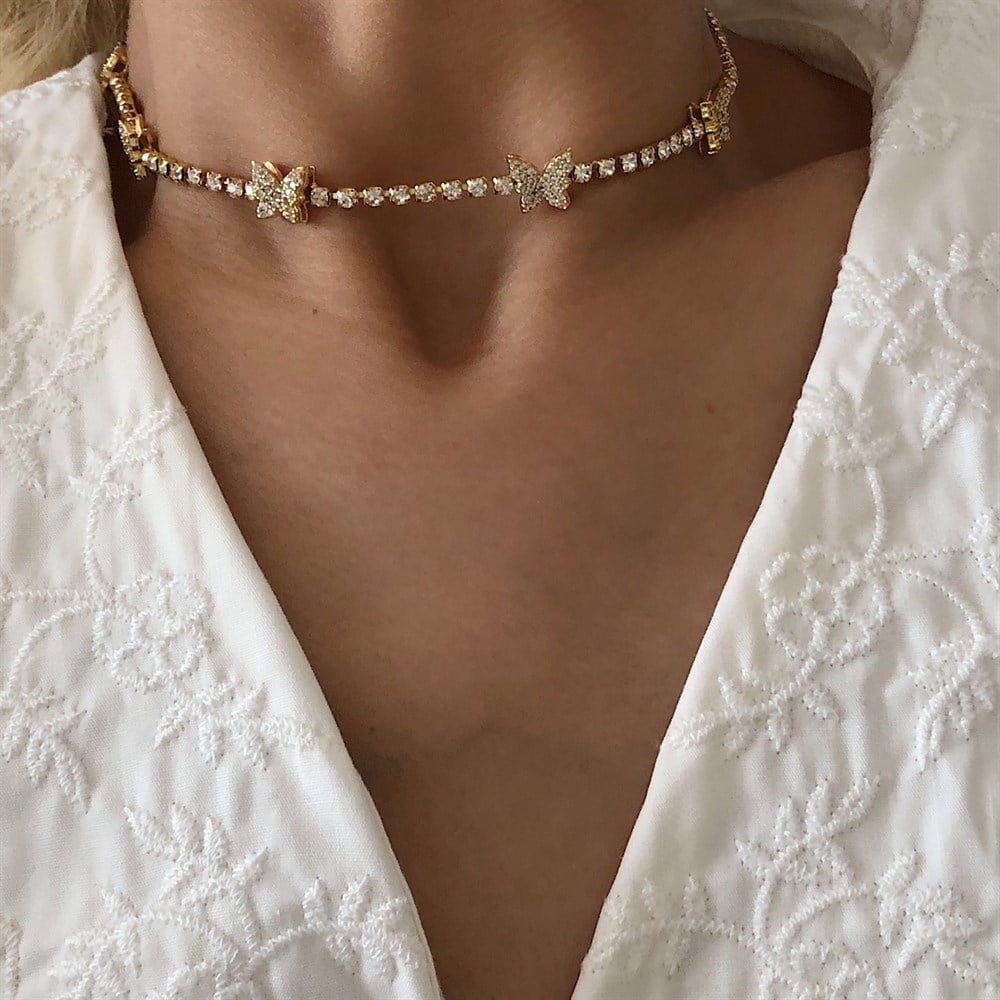 su yolu kelebek choker