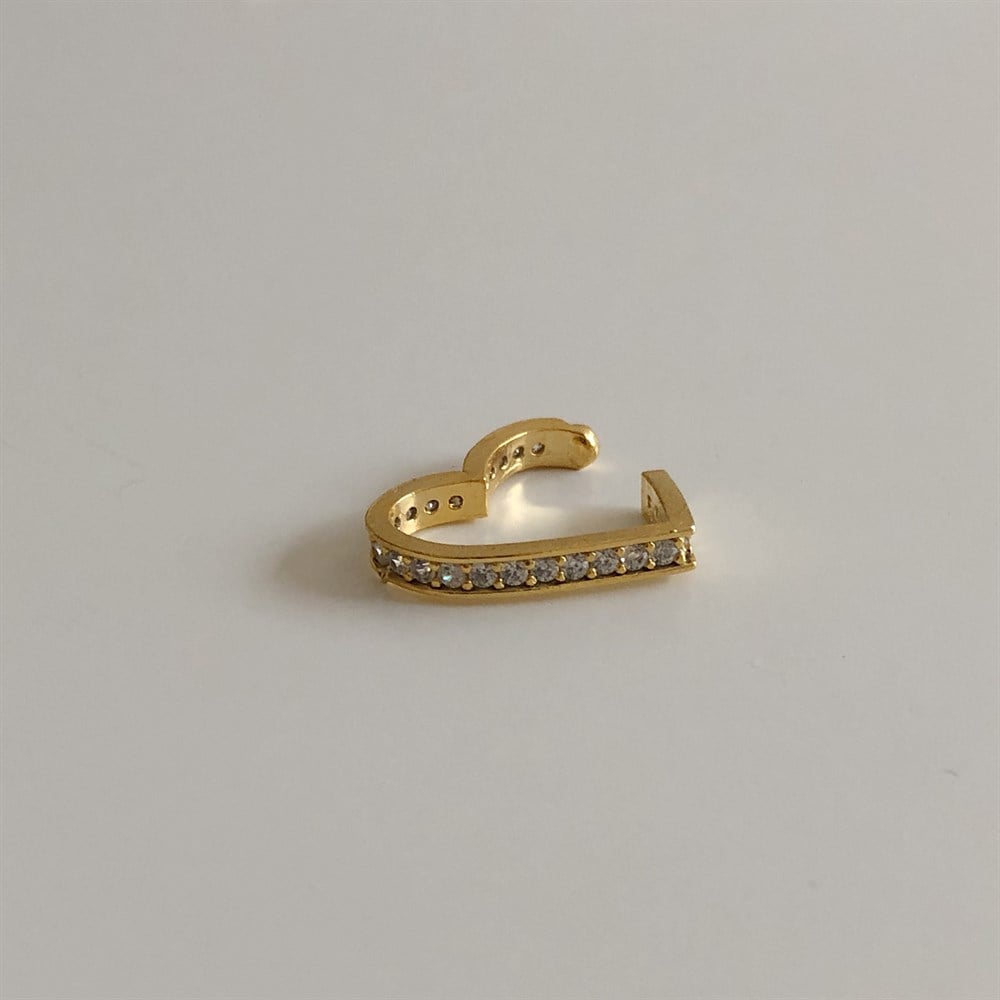 taşlı kalp ear cuff