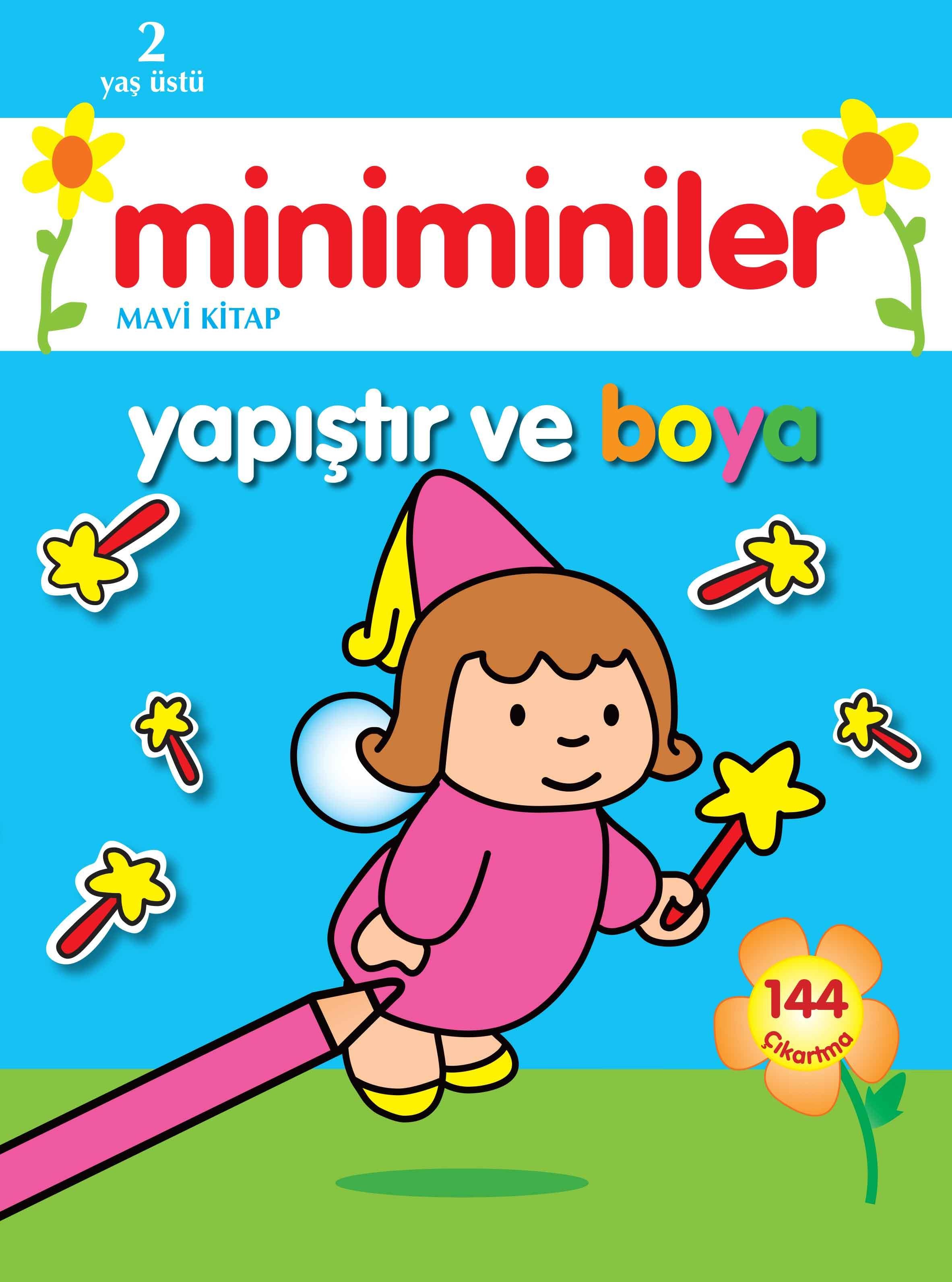 Miniminiler Yapıştır ve Boya (Mavi Kitap)